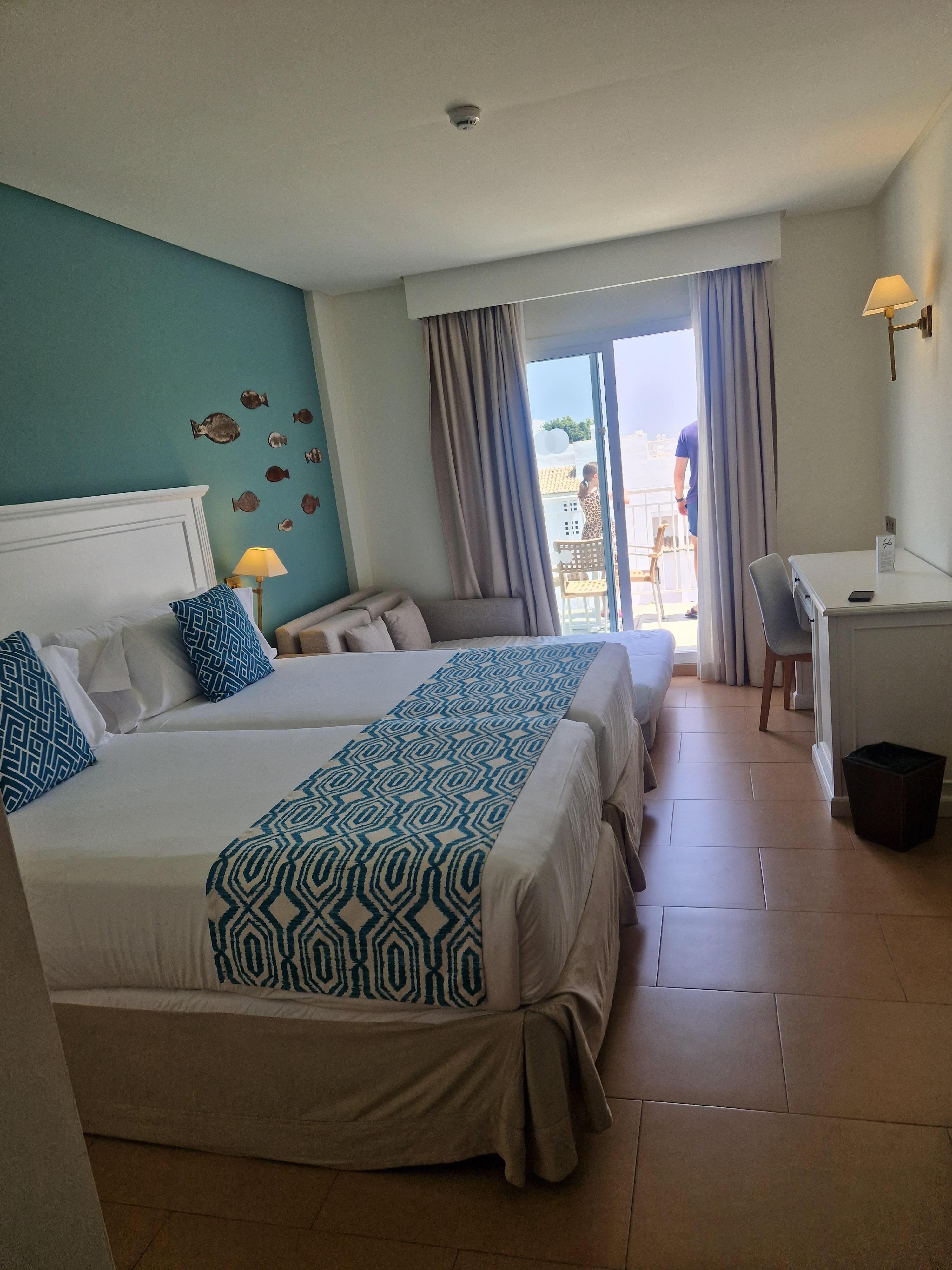 hotel block room.