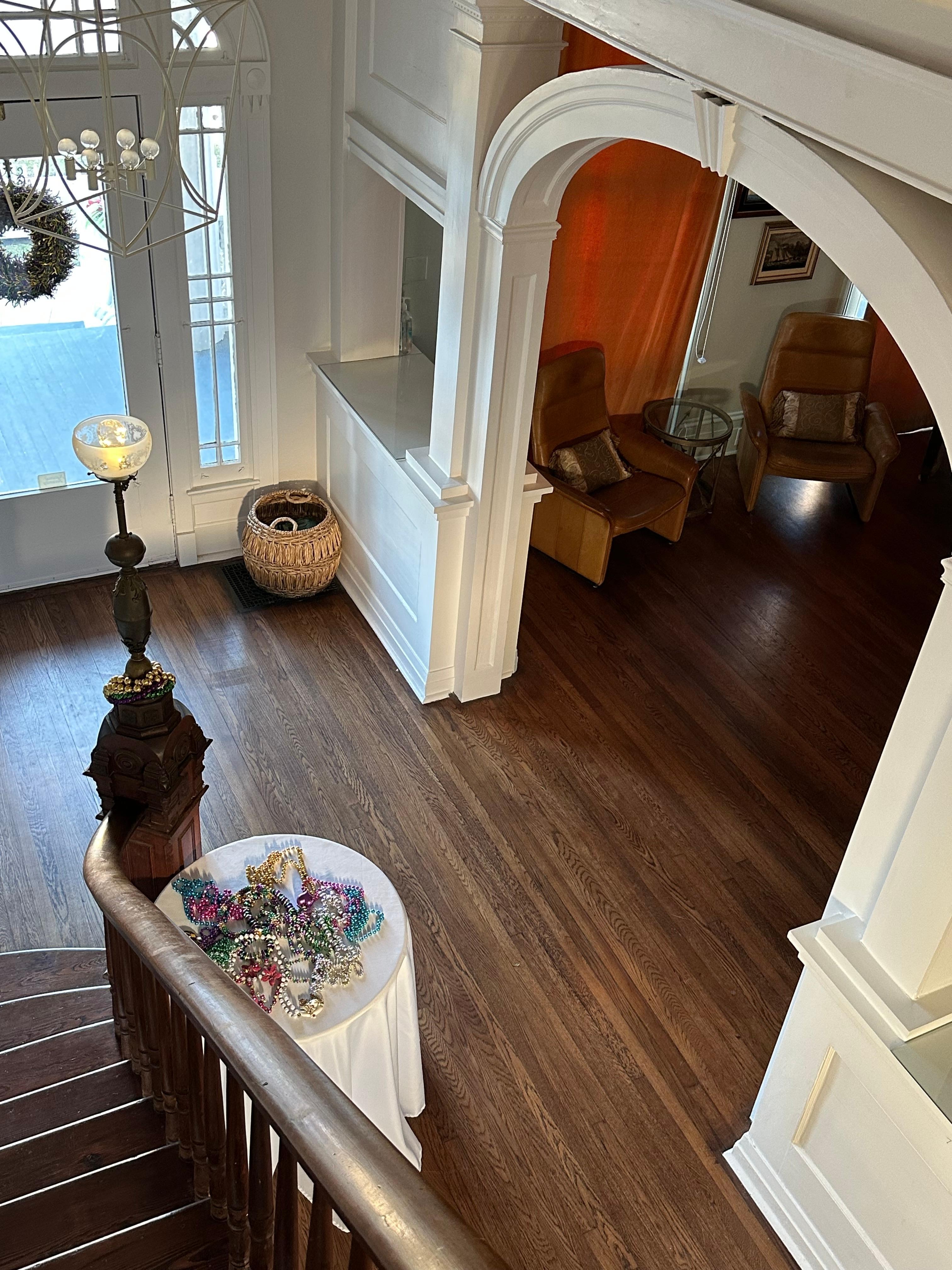 The elegant stairway. 