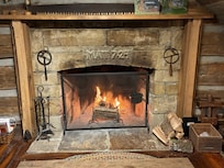 Cozy fireplace that invites the love and peace of God