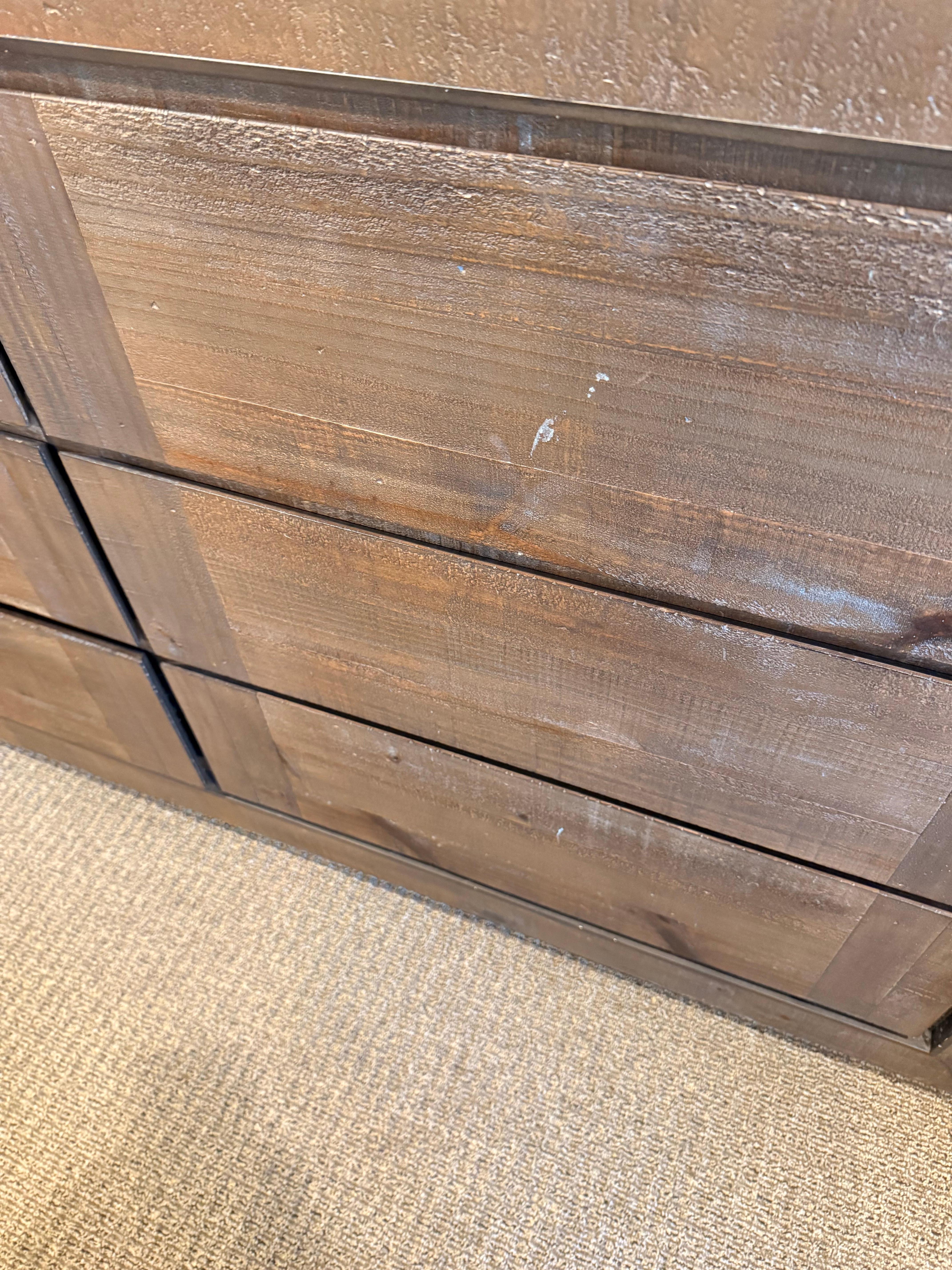 Spilled milk and food on the dresser