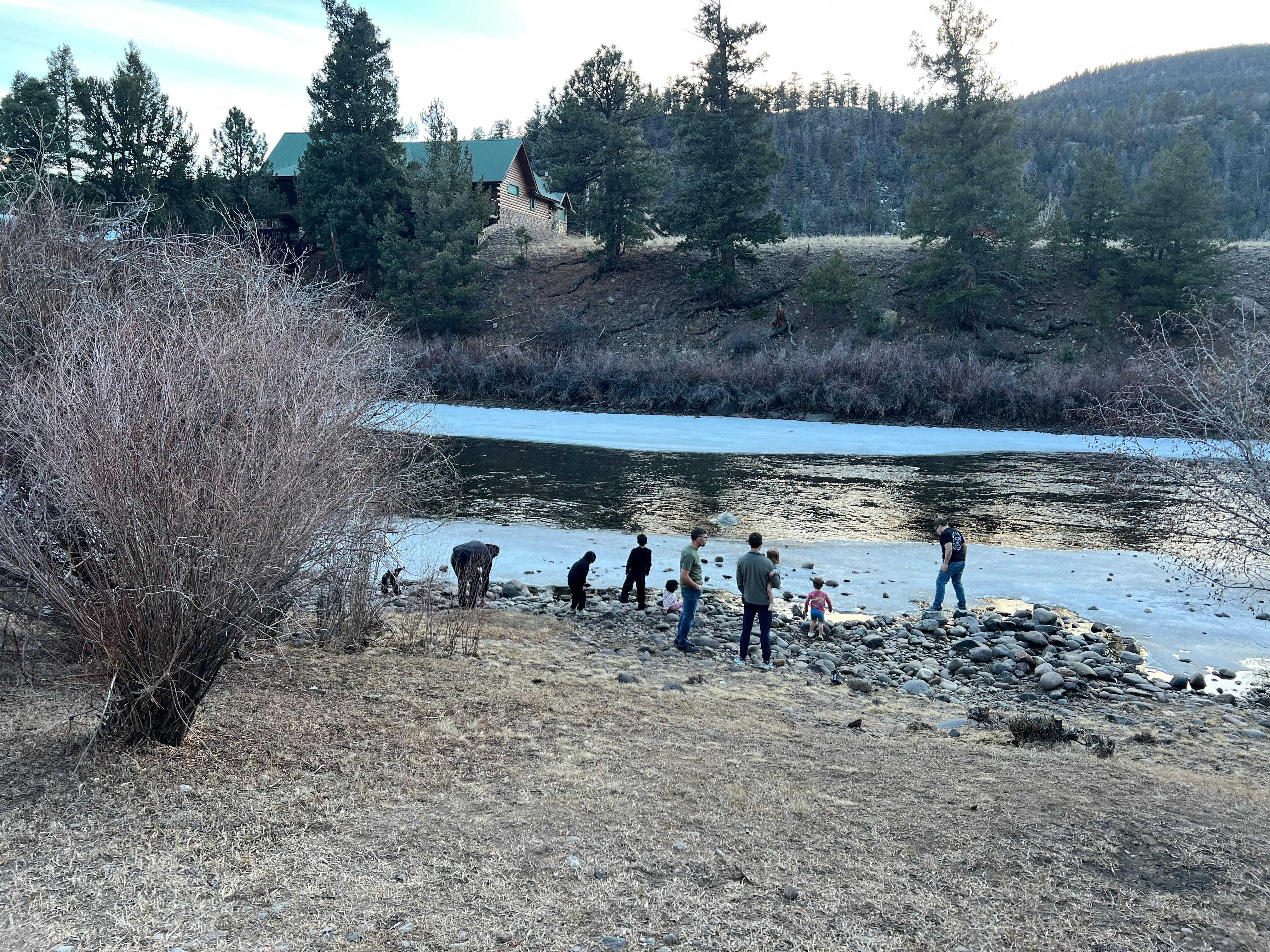 Boys checking out the river. 