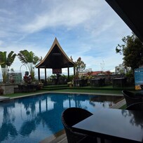 Poolside rooftop restaurant at Prime Asia hotel