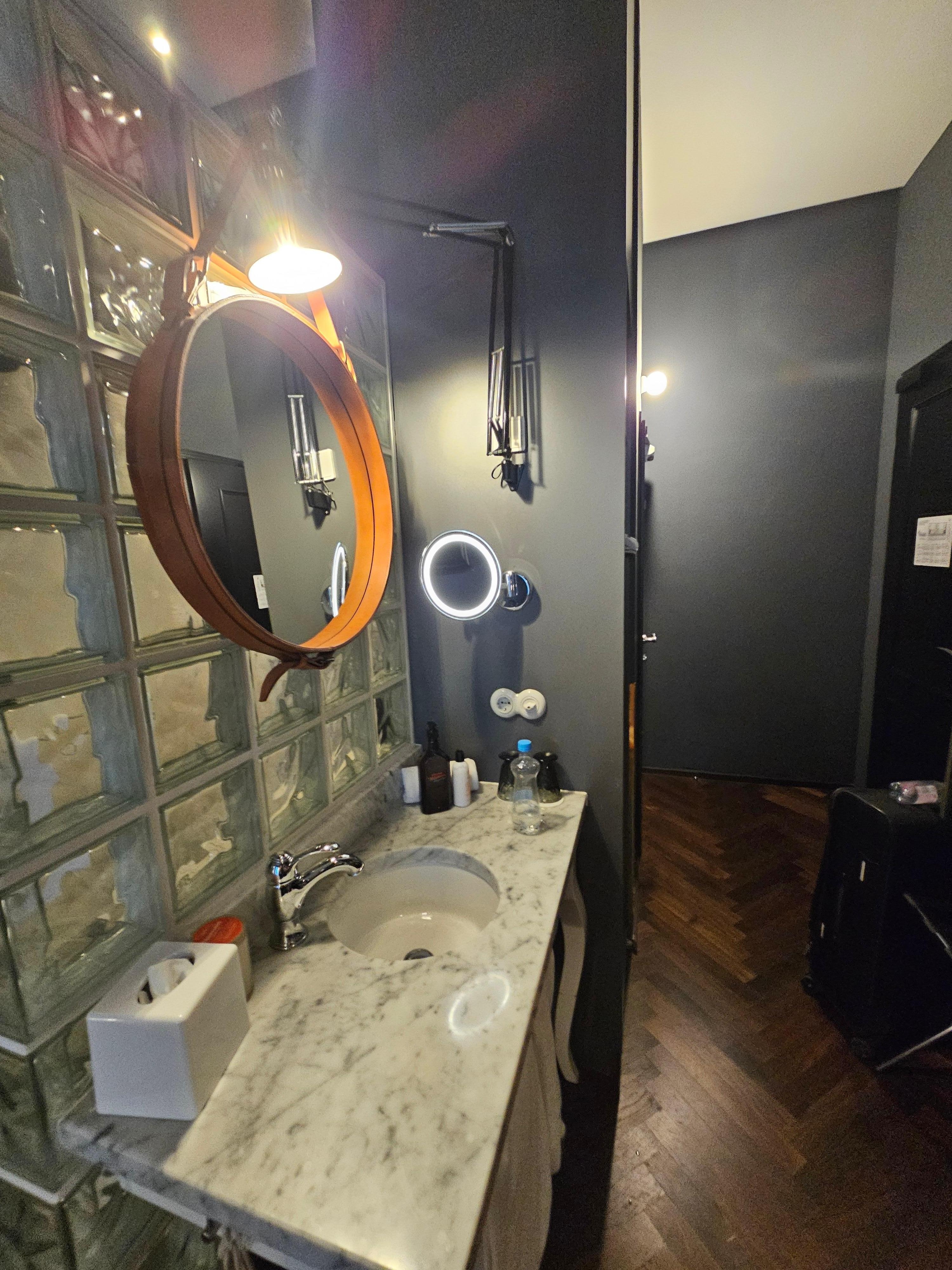 Bathroom sink in the room
