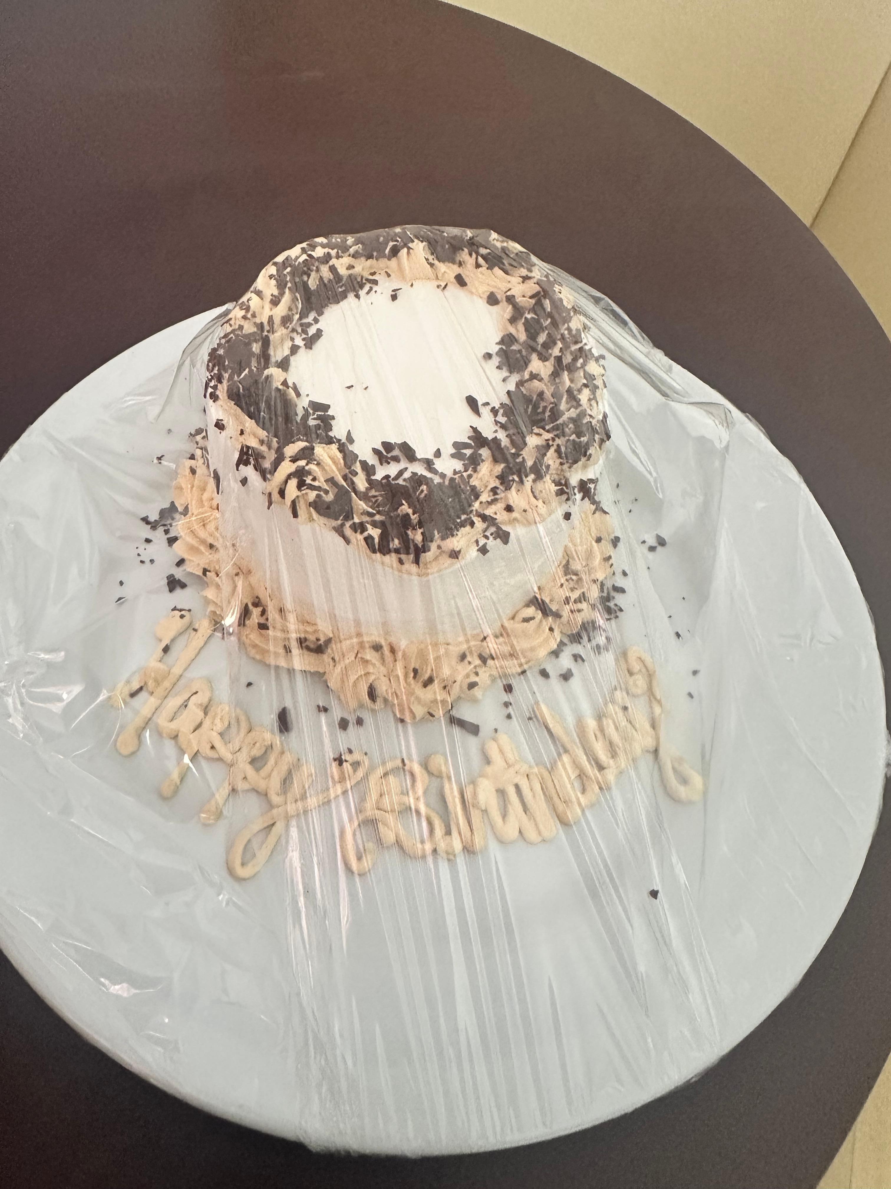 Birthday cake from hotel