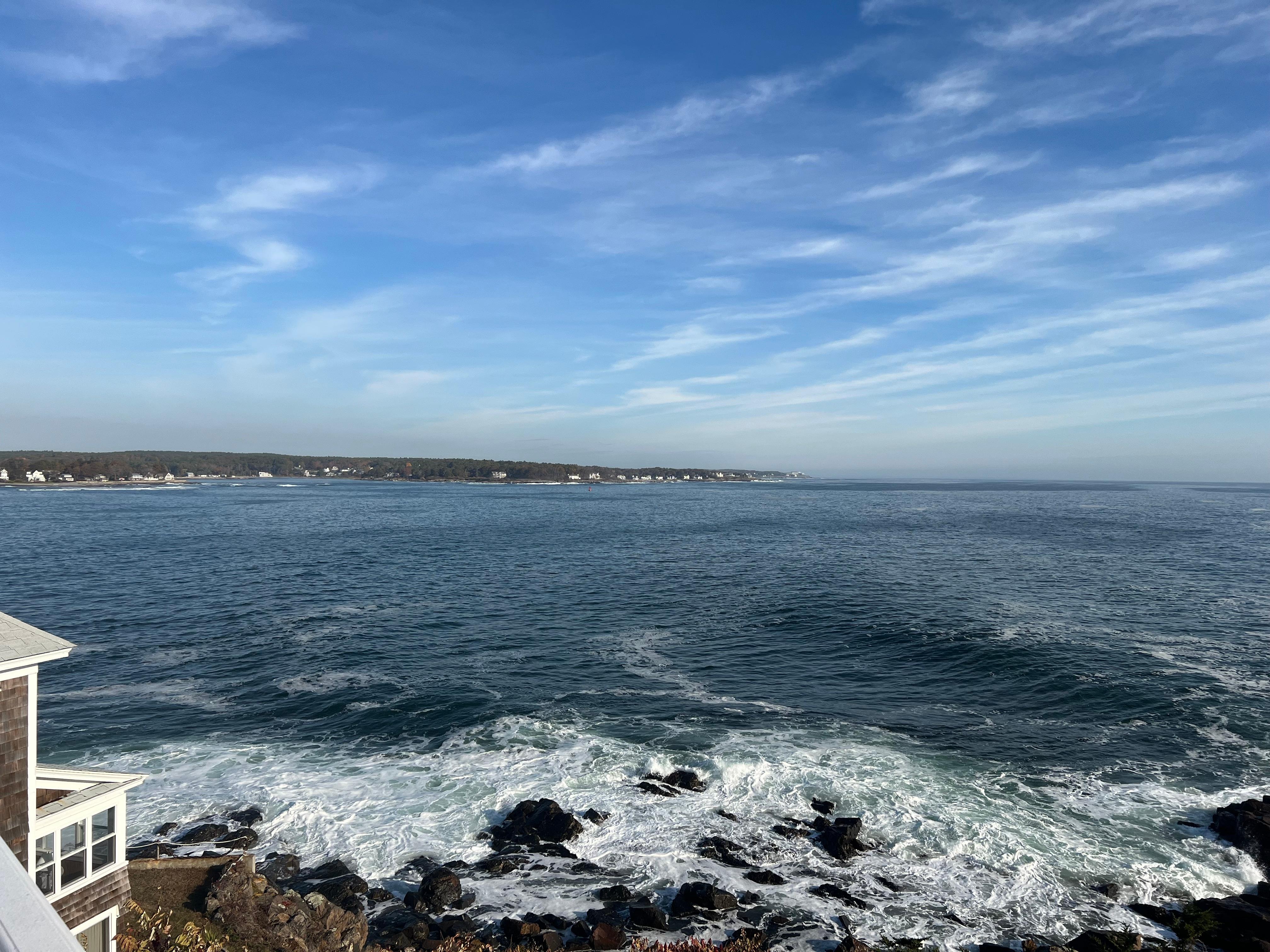 Waves crashing right below the deck