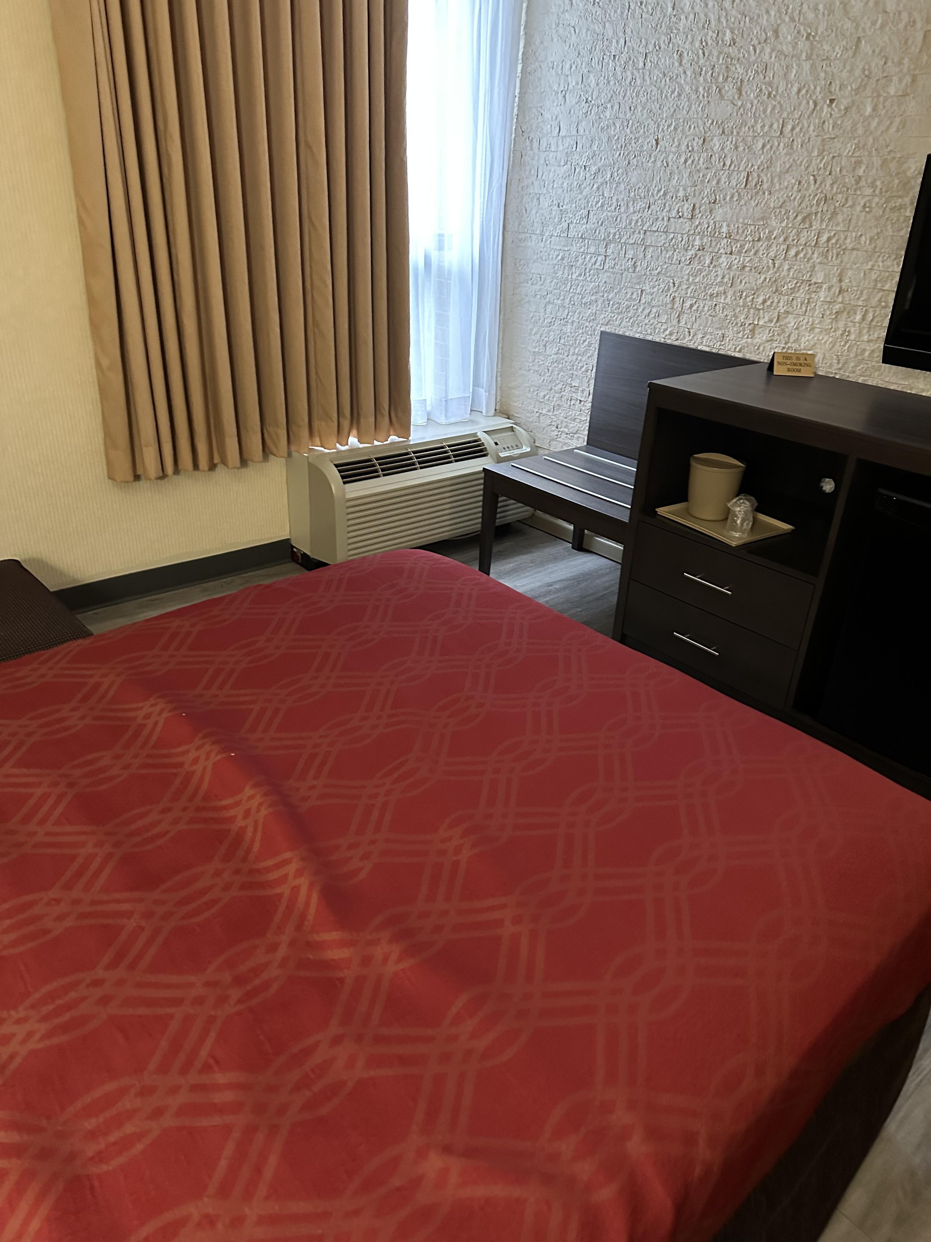 Inside room from between beds