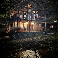 Cabin at night