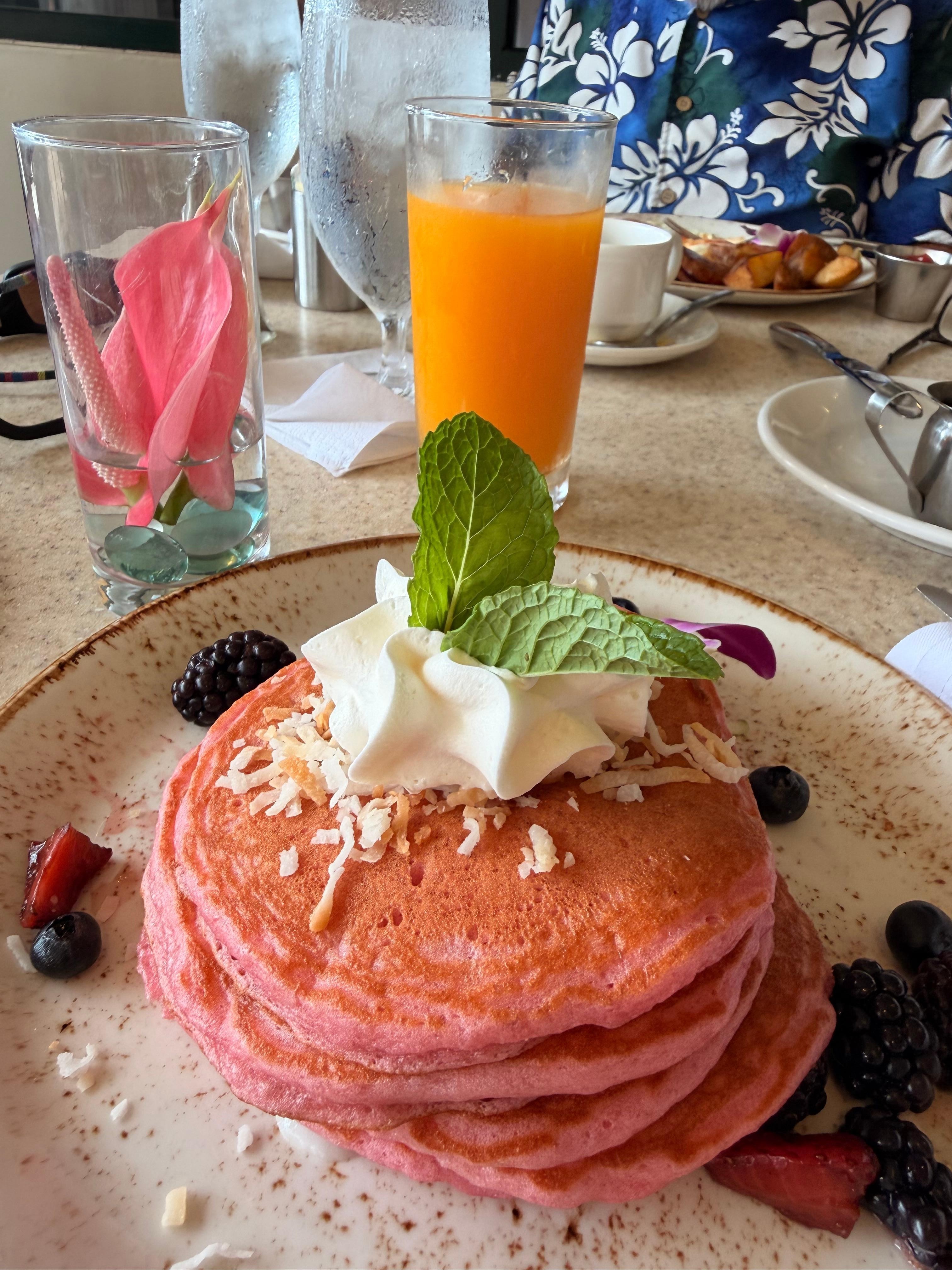 The famous and most delicious pink pancakes