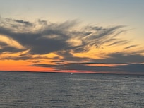 Start of sunset over Lake Michigan Viewed at the end of the street