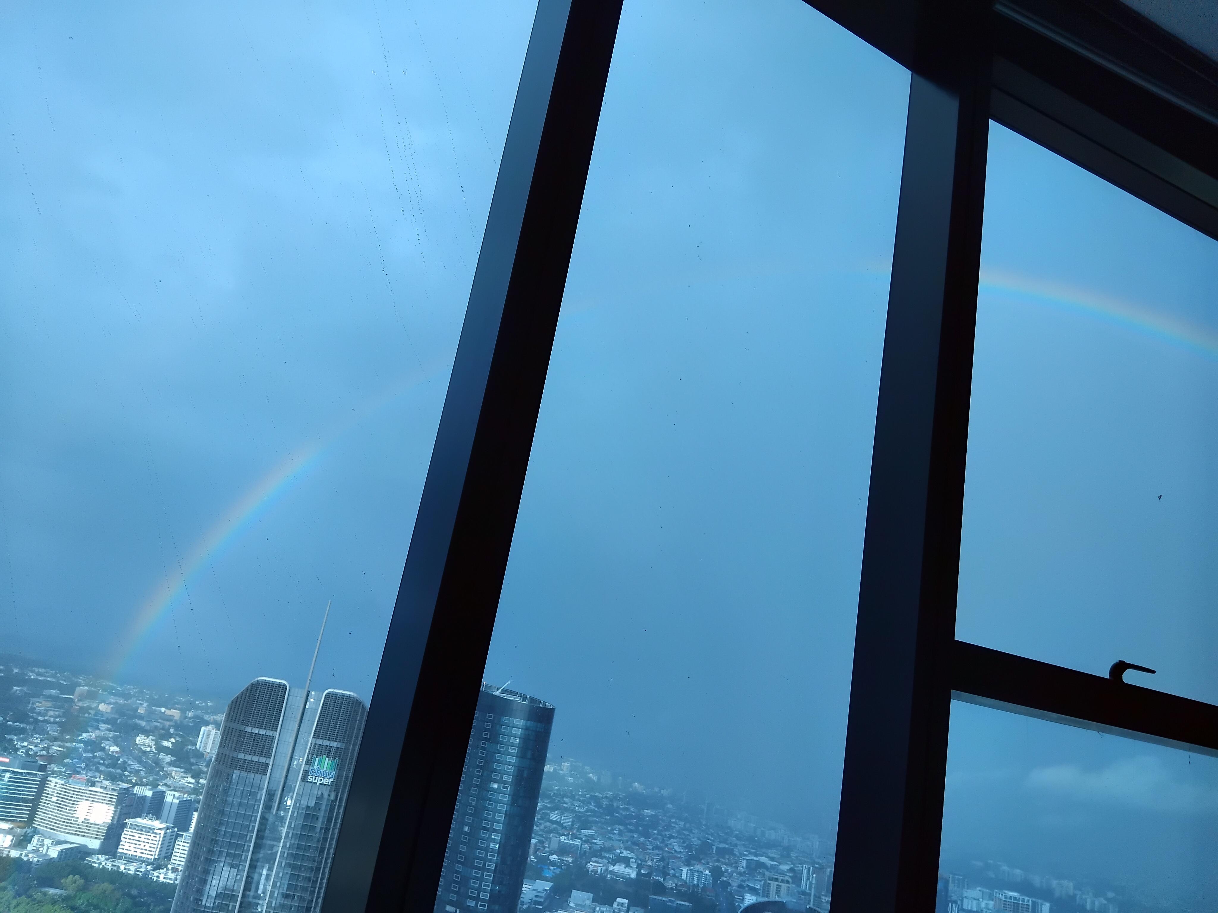Amazing rainbow 🌈 from the 78th floor 