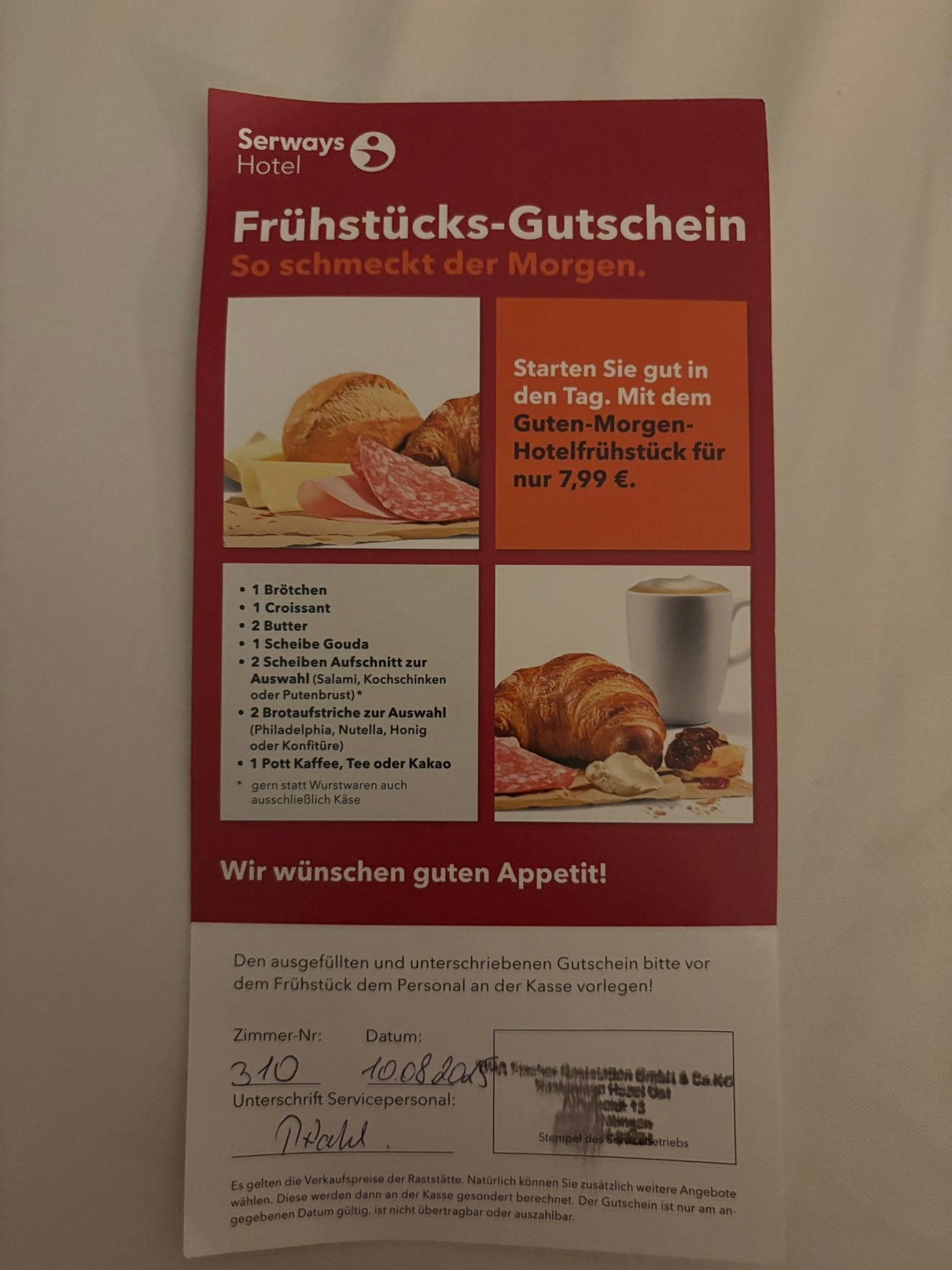 Frühstücks-Gutschein