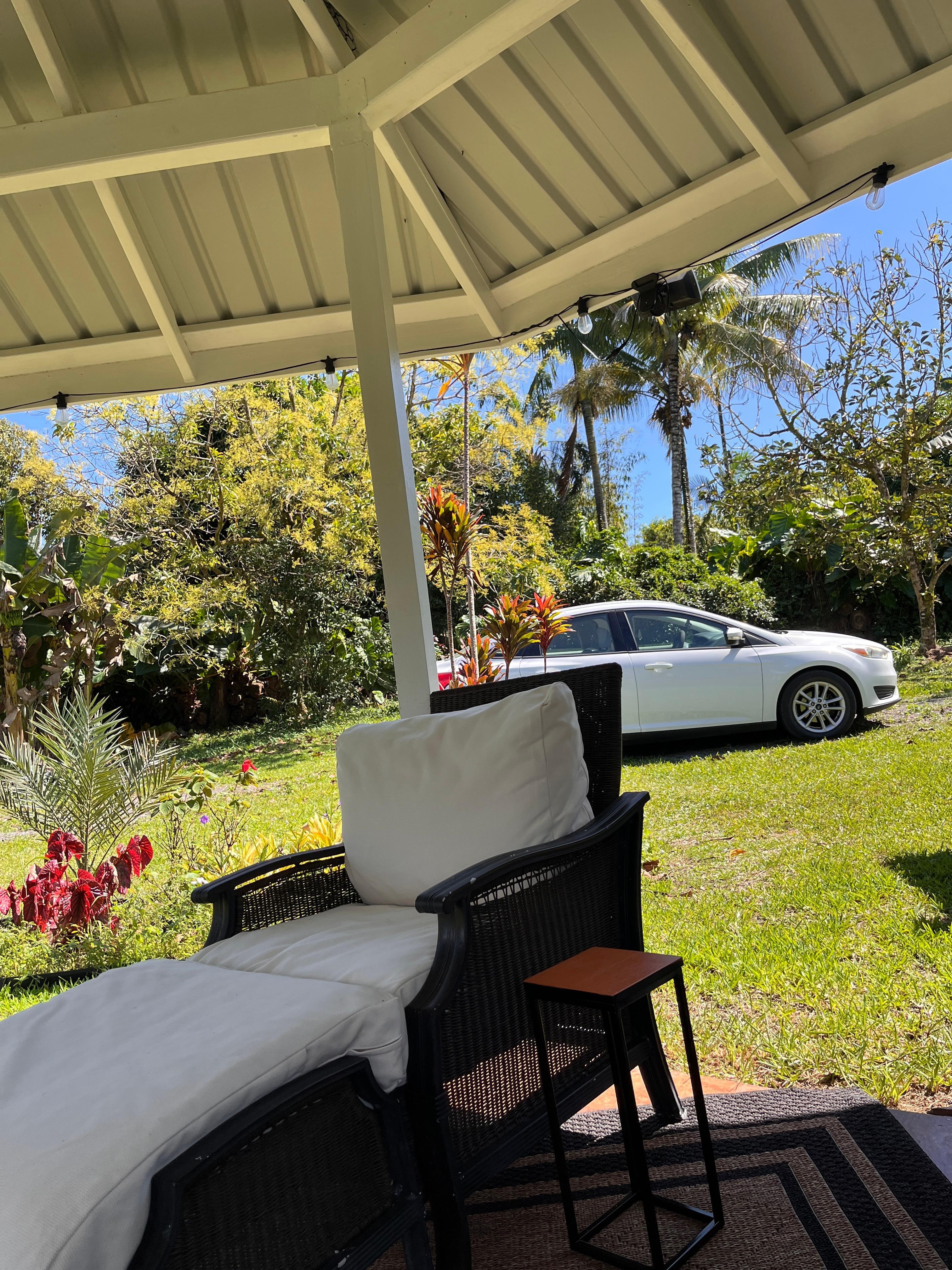 Covered outdoor living room.