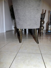 Leg on the chair was visibly broken. Made it unsafe to use.