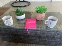 Morning coffee in the covered lanai!