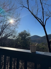 The deck is quiet and peaceful. Soak up the sun and have a drink.