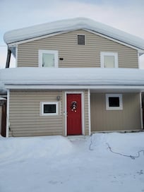 Arrived to a beautiful snow covered house!