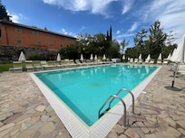 the outdoor swimming pool
