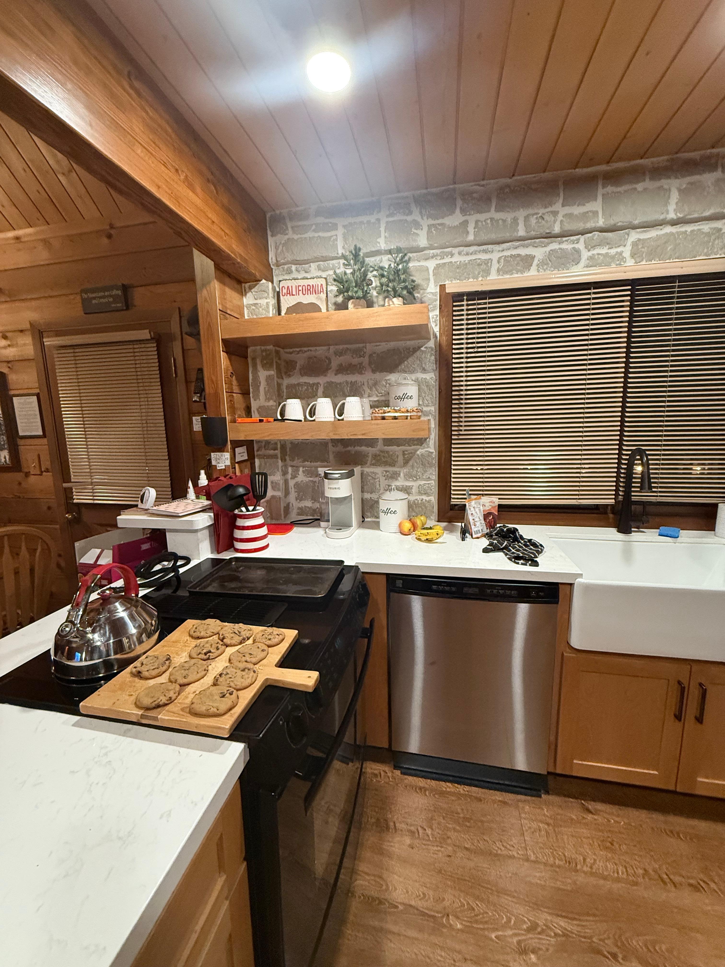 Enjoying a family game night and making cookies in the beautiful kitchen! 