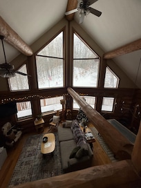 Picture taken from the loft. Outside the window is Chick’s Choice run.