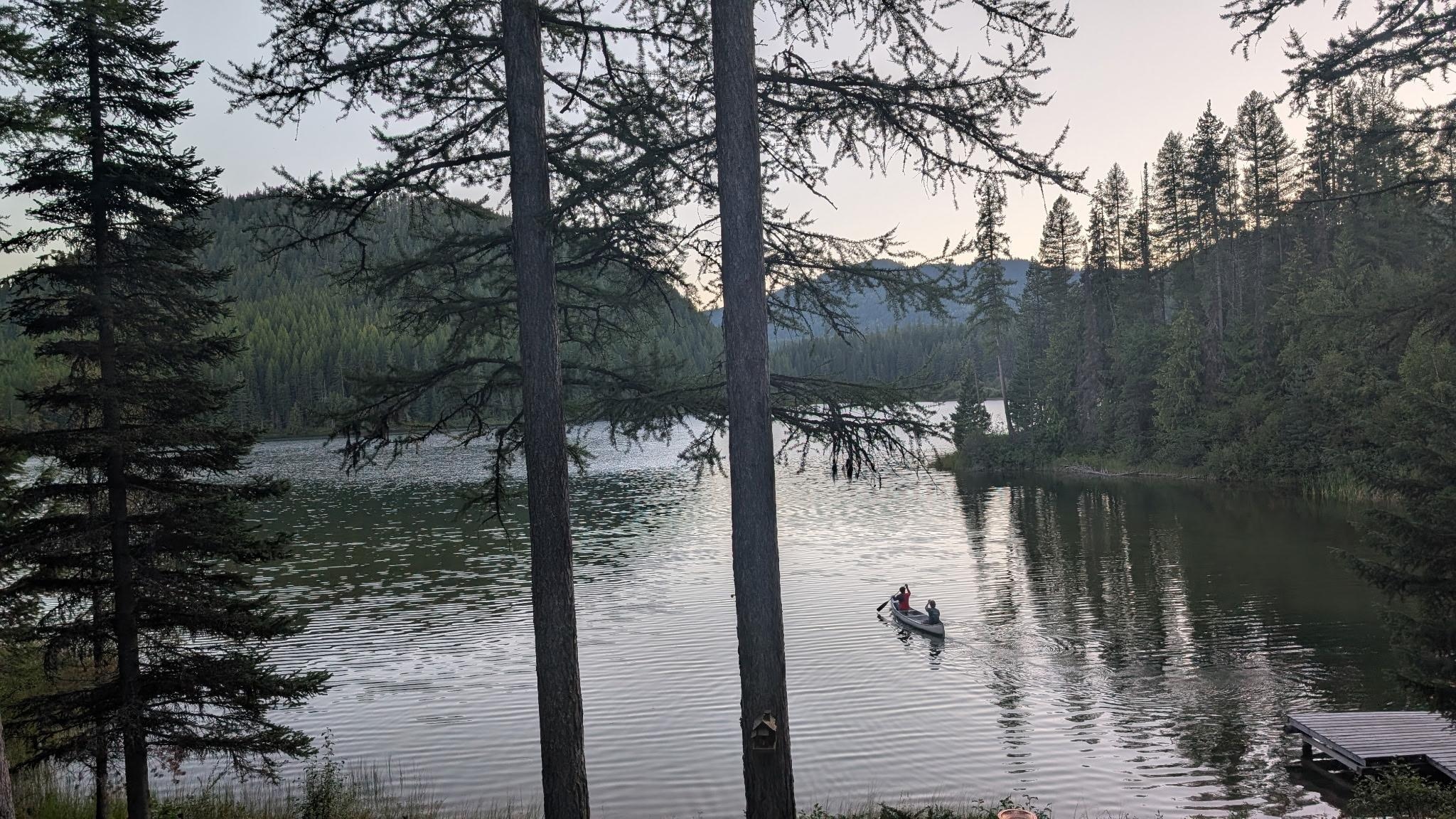 Taking a quiet paddle around the lake. 