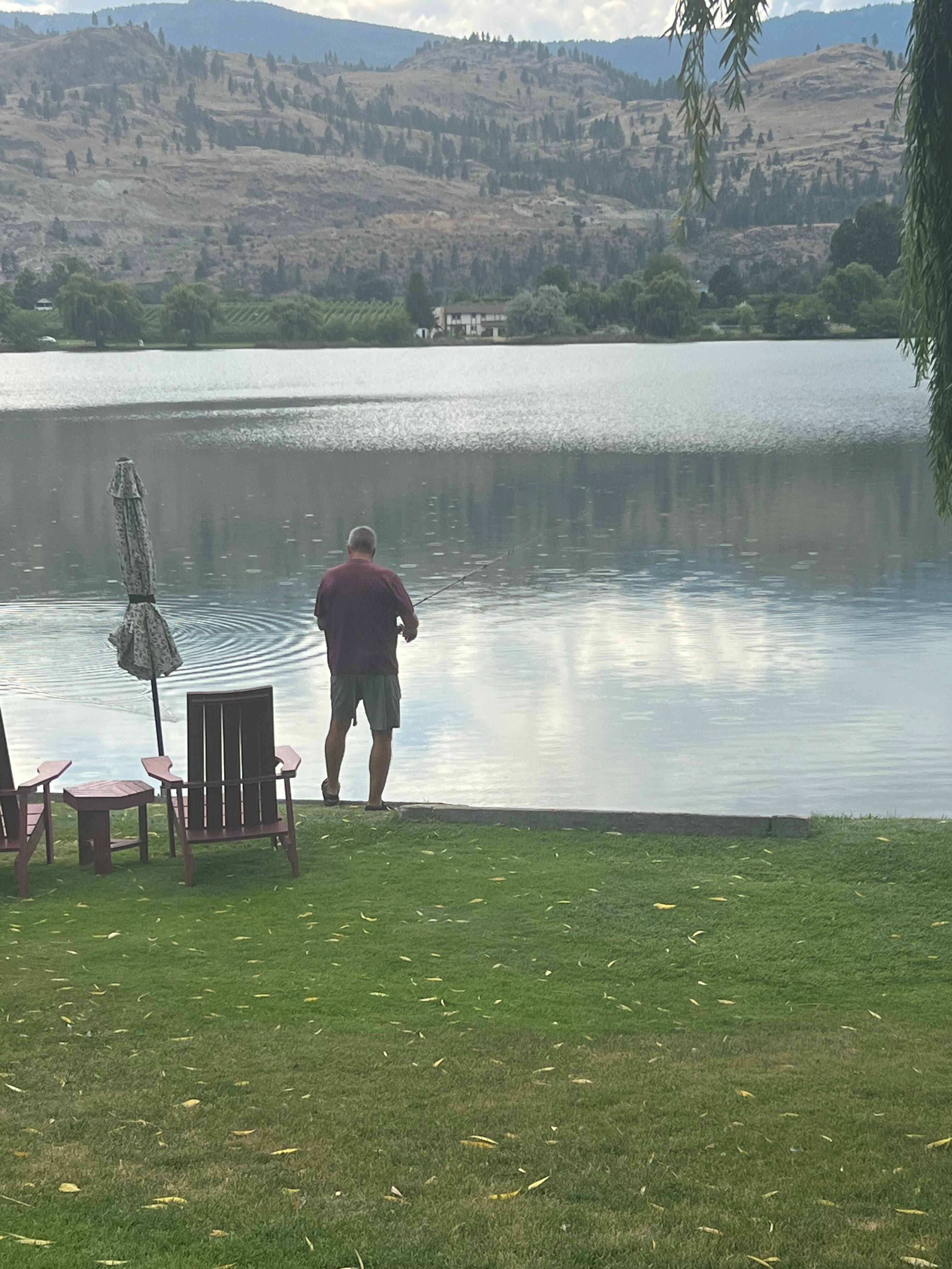 So many activities, hubby happy to have packed his gear, just in case