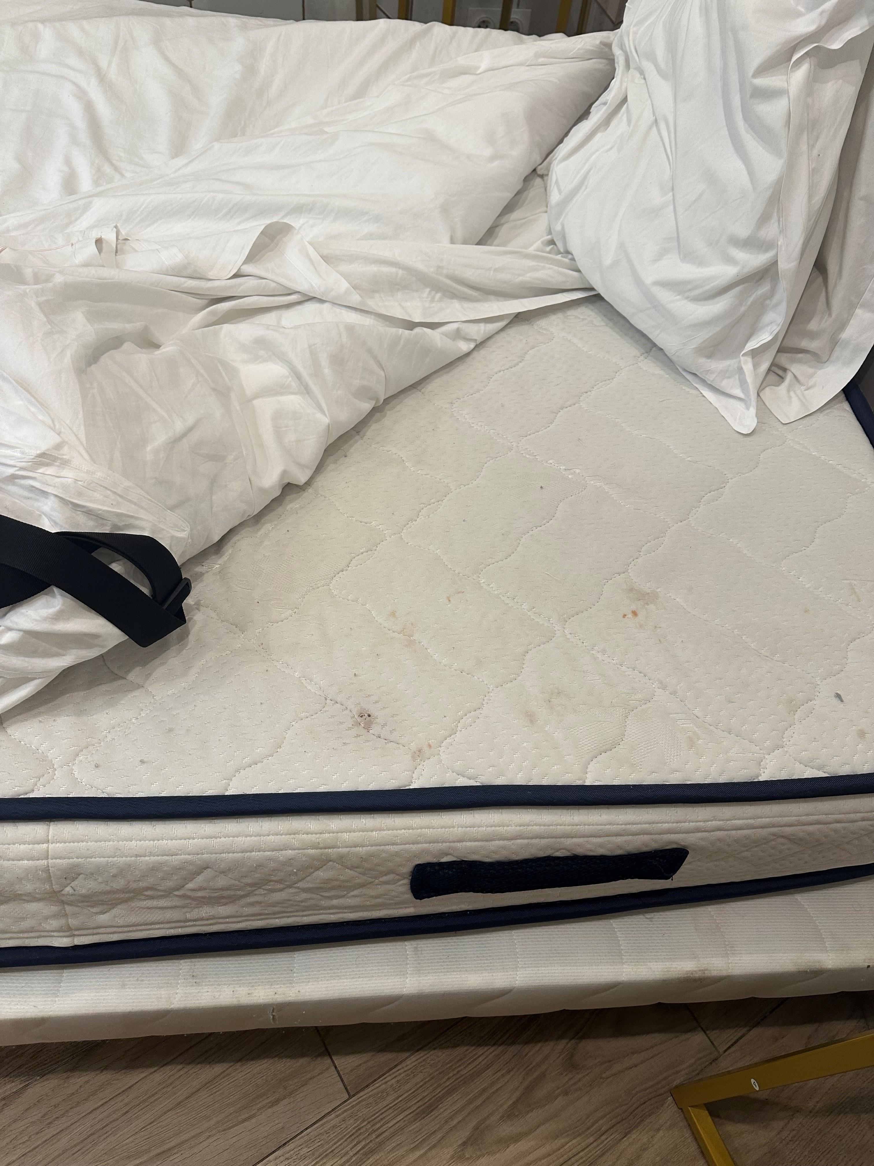double bed mattress dirt and fatigued state