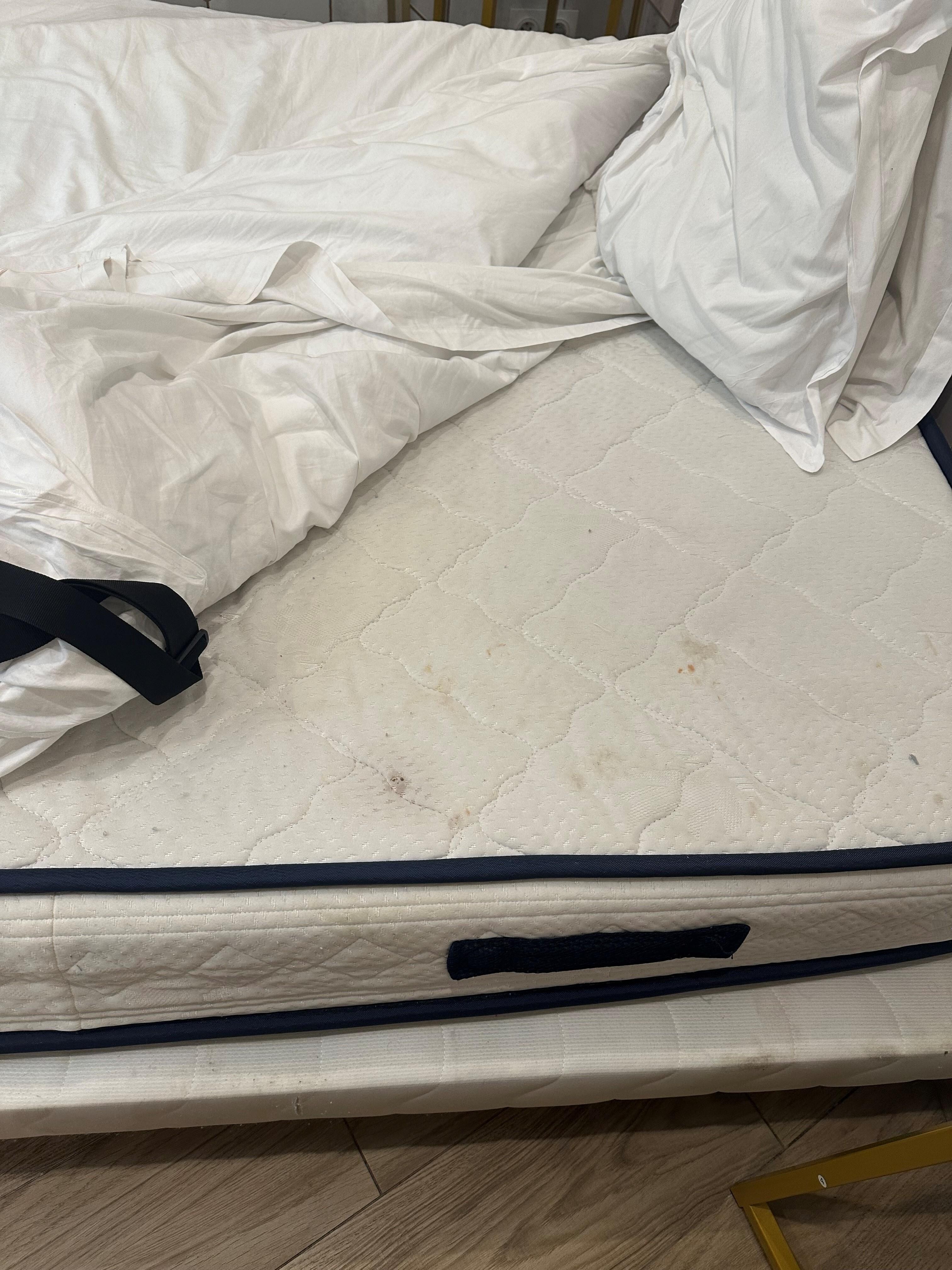 double bed mattress dirt and fatigued state