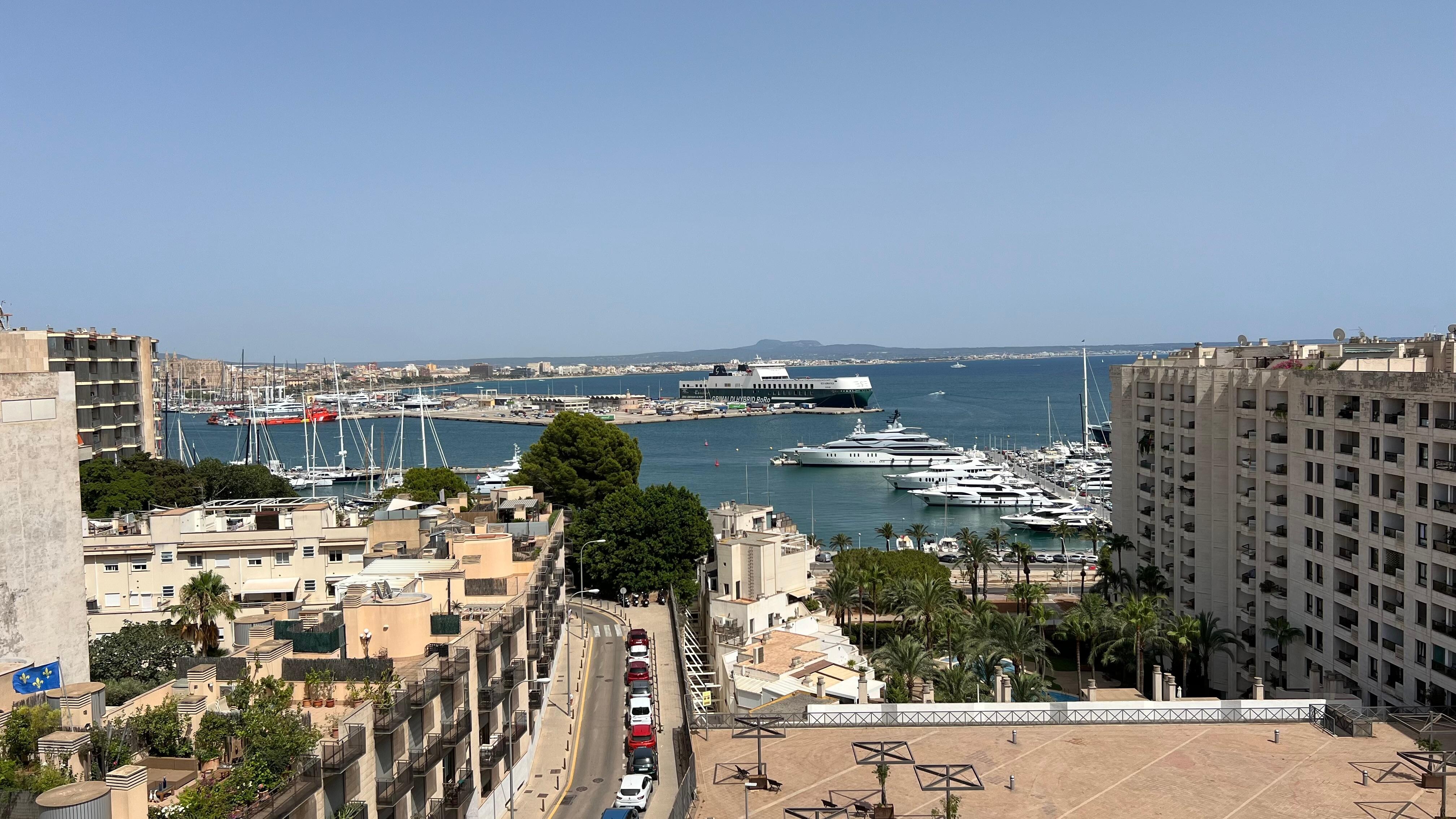 Top roof terrace view from the pool