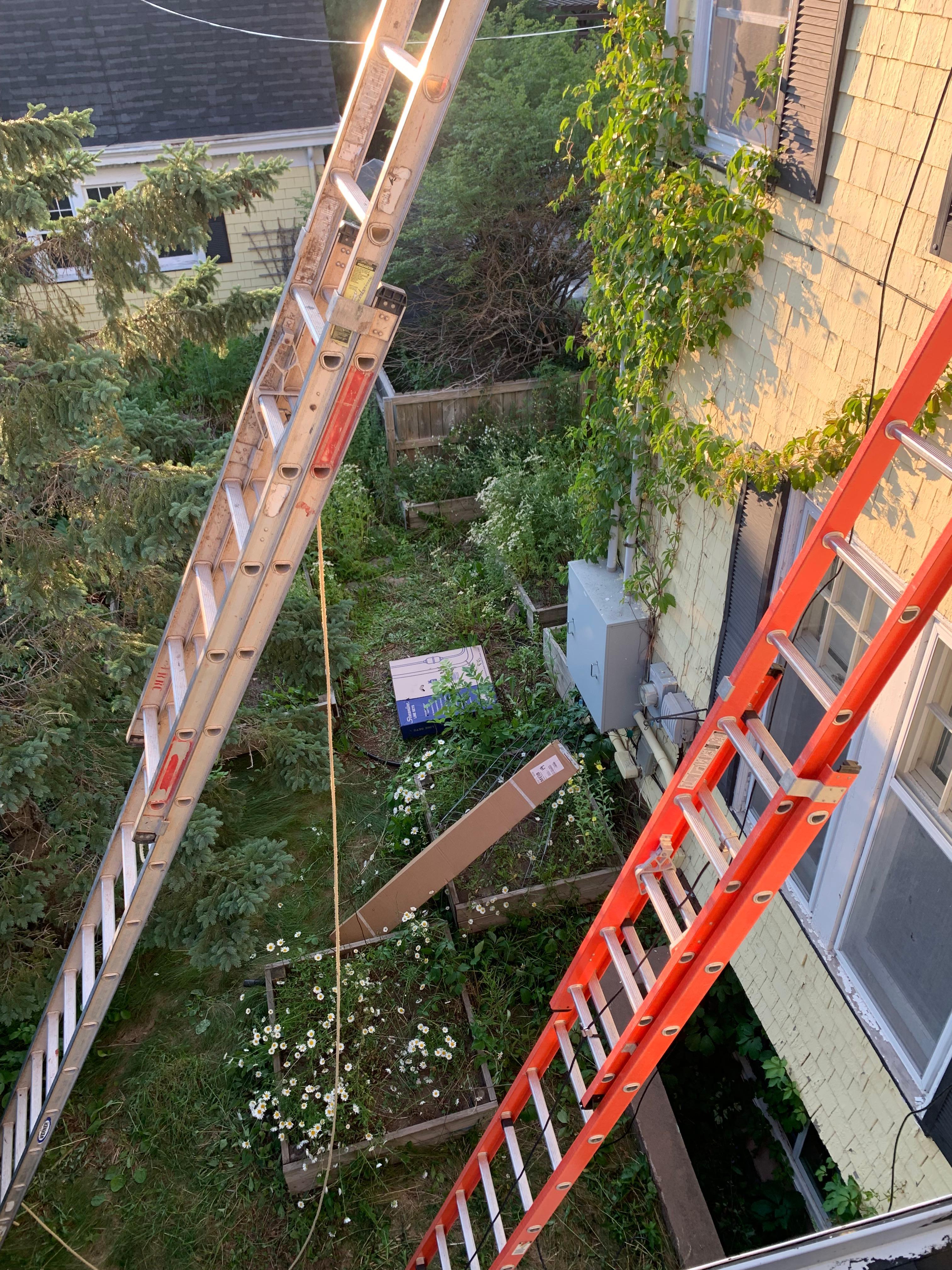 Ladders right next to our balcony 