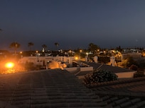A midnight view from the roof terrace.