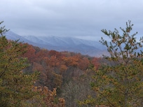 Unobstructed view of the snow covered mountains from the porch