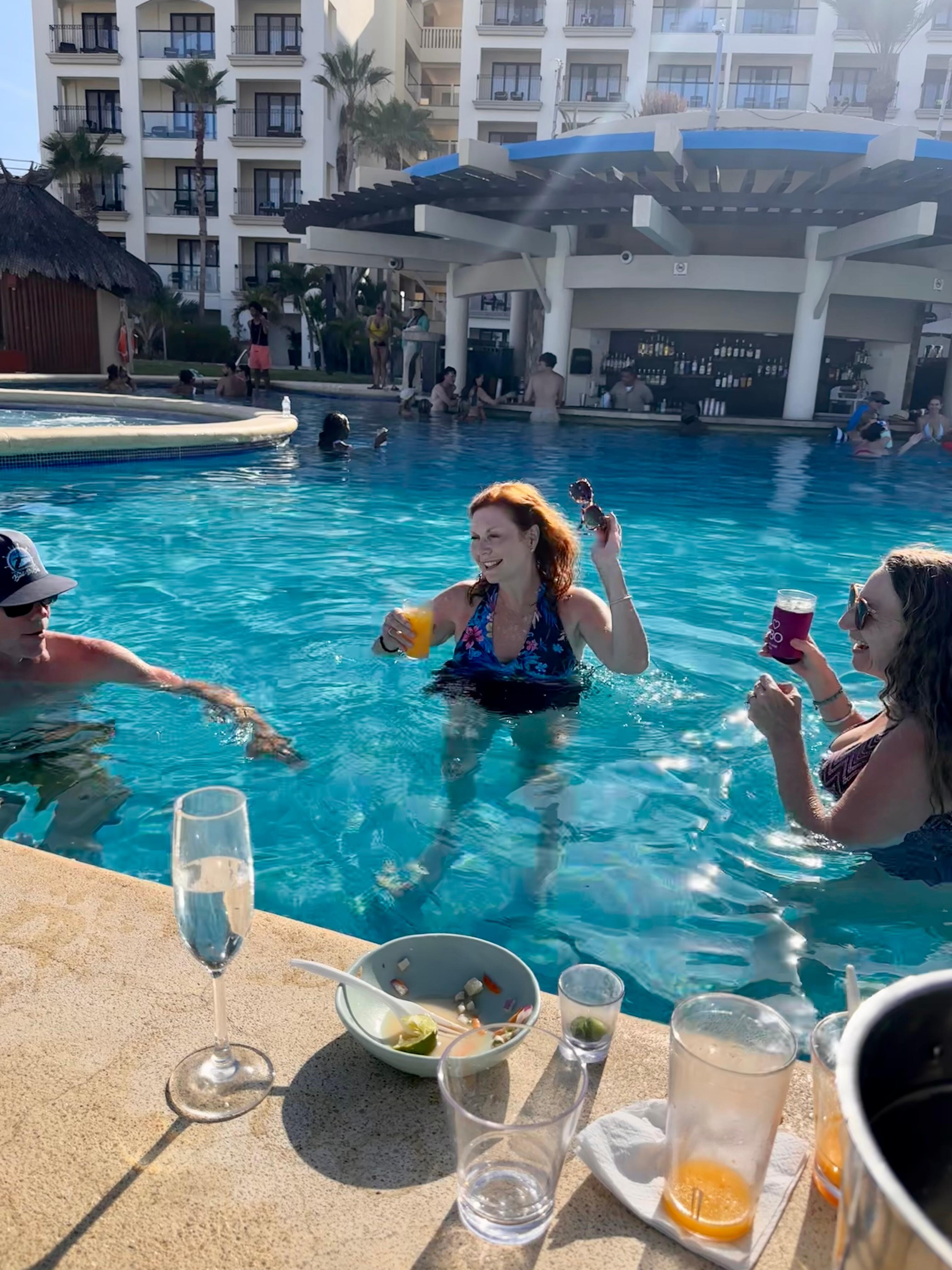 One of three pools with a swim up bar