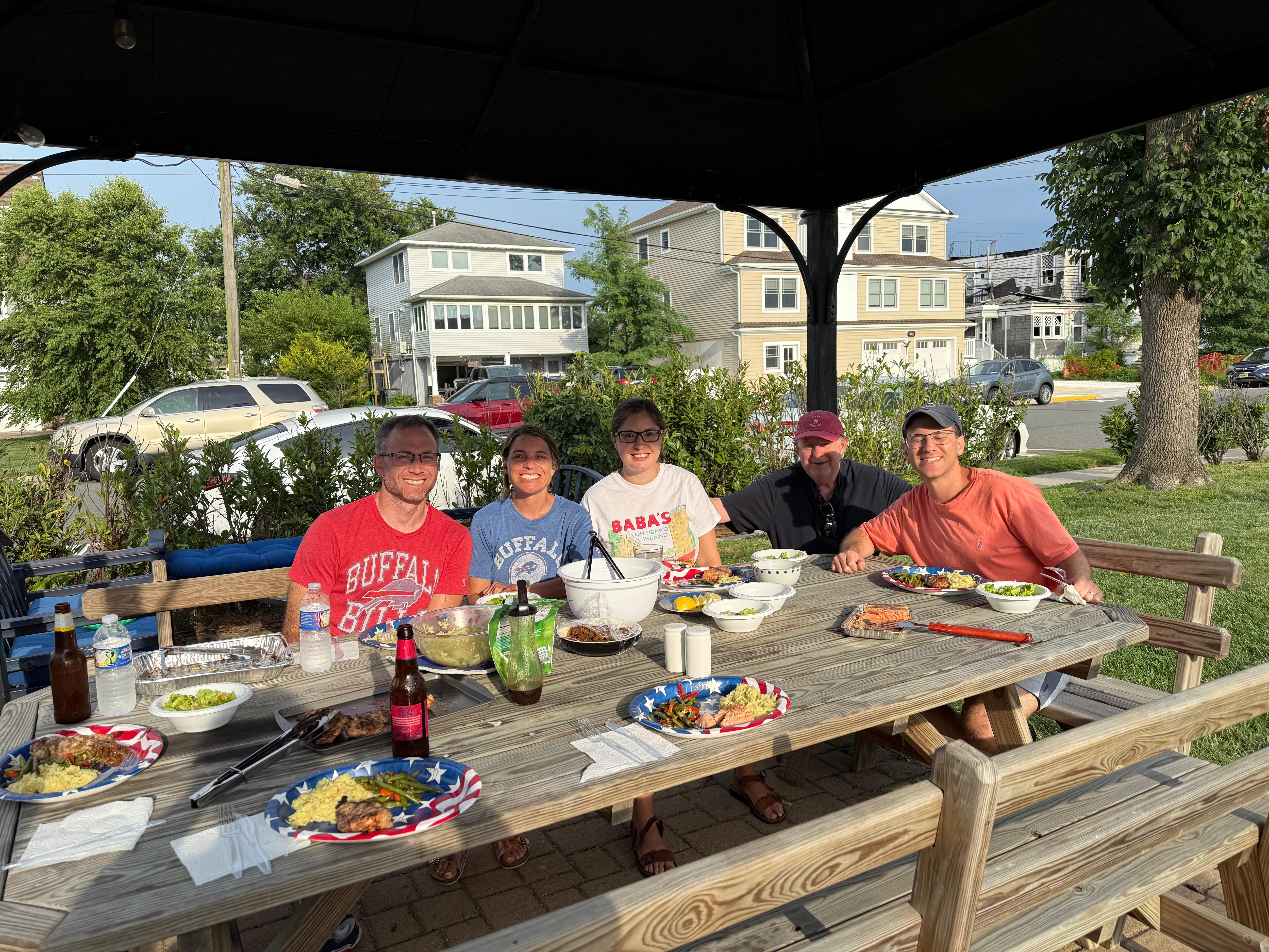 Back yard dinner after grilling!