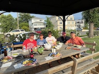 Back yard dinner after grilling!
