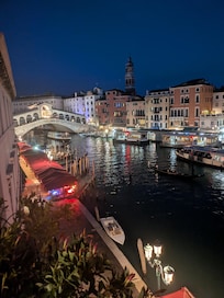 From the hotel; evening.