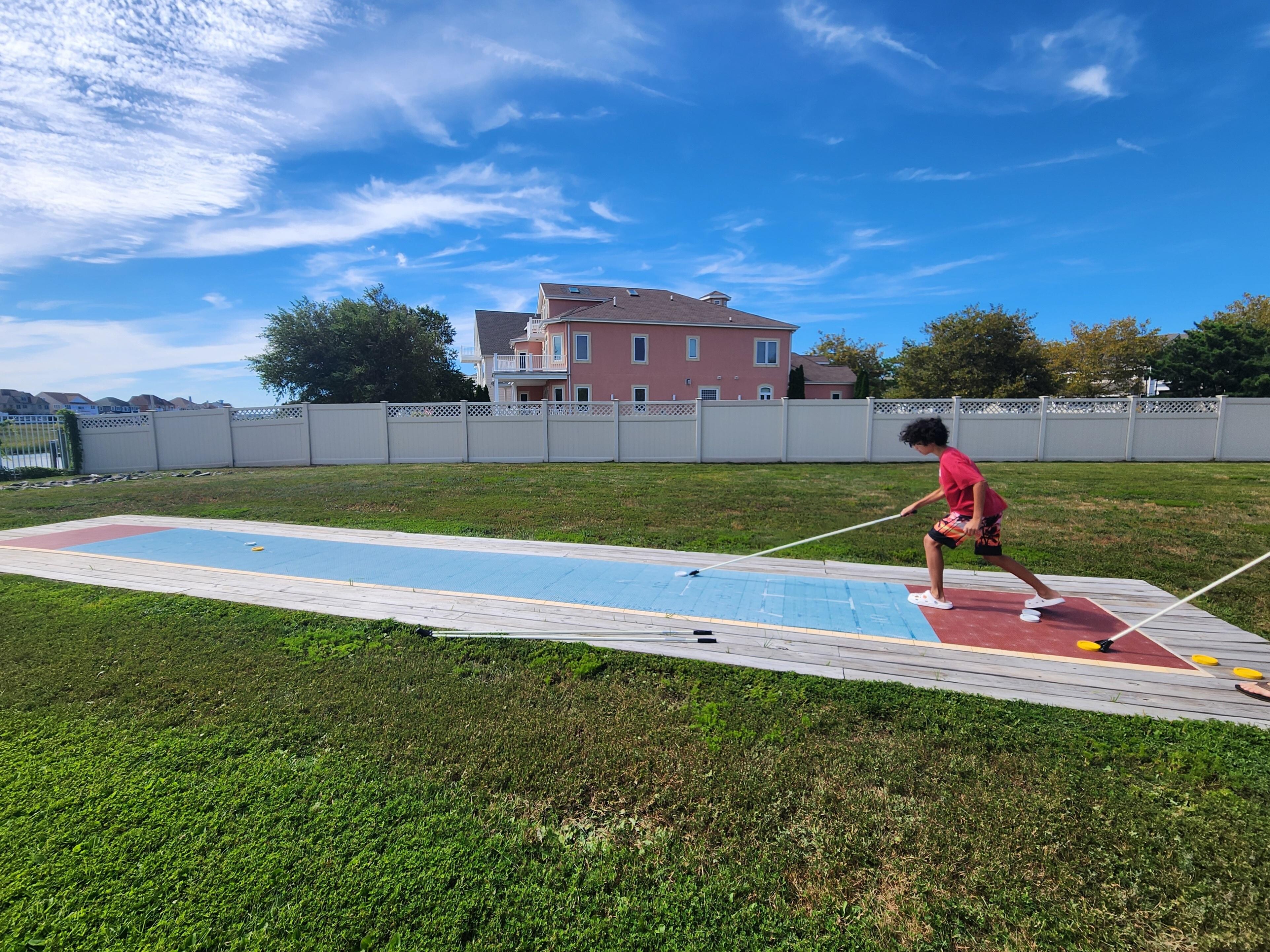 Our son loved learning shuffleboard!  Unfortunately I didn't get any pictures inside the unit but can attest it's exactly as pictured and VERY comfortable.