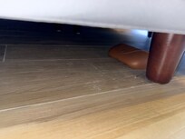 Meta Ray bans hidden under neath bed behind the pole