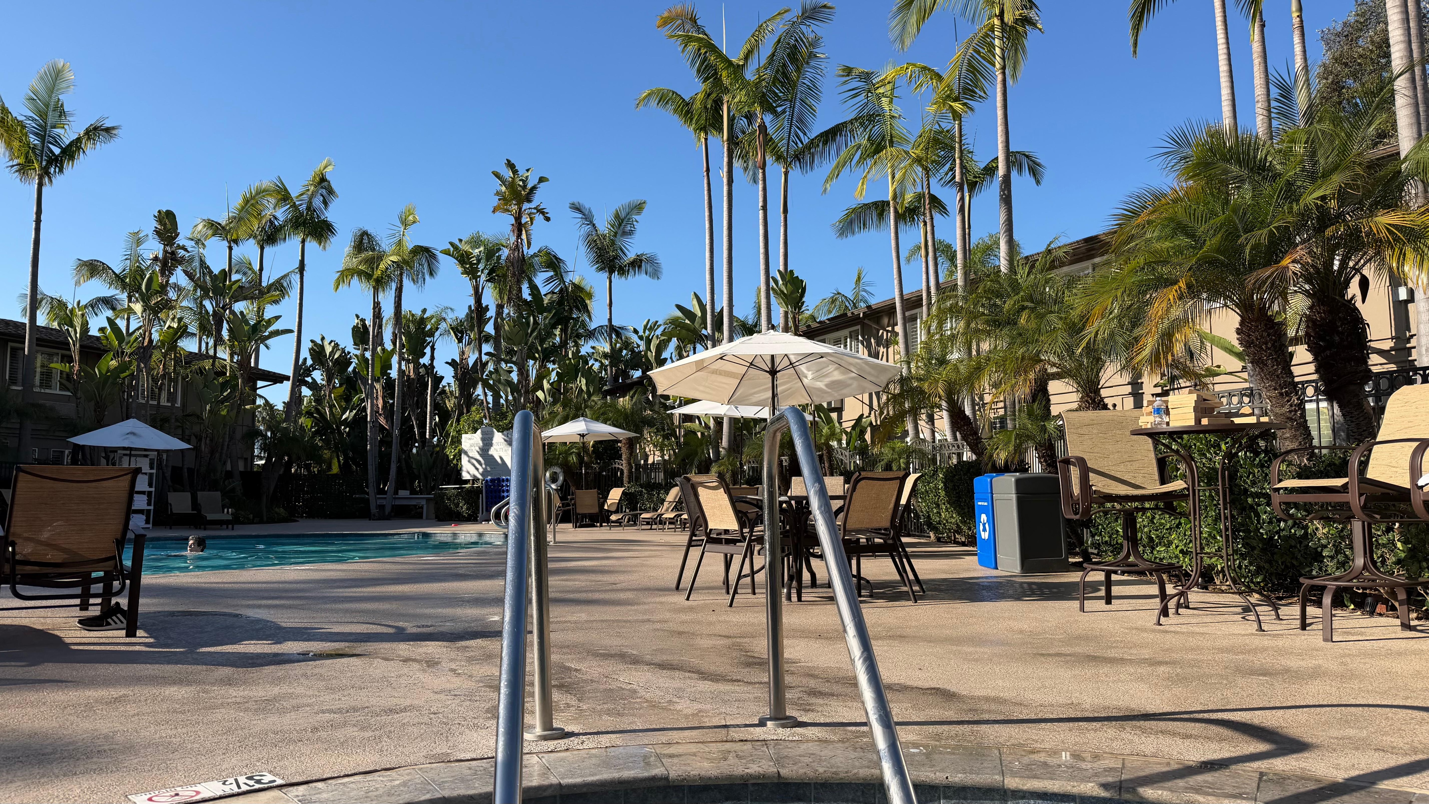 Tropical pool from the hot tub. 