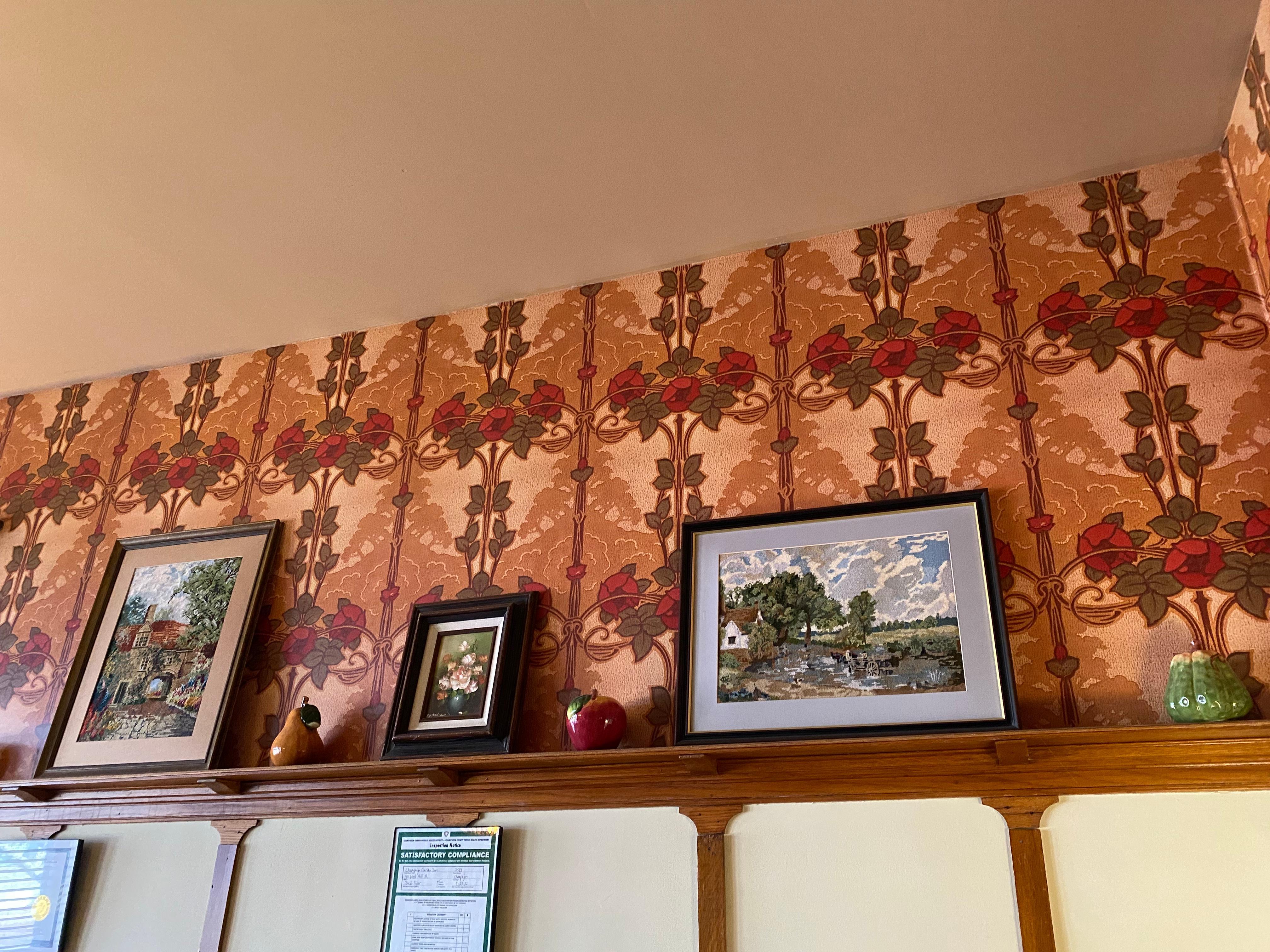 the wallpaper is perfect with hand selected tapestry artwork