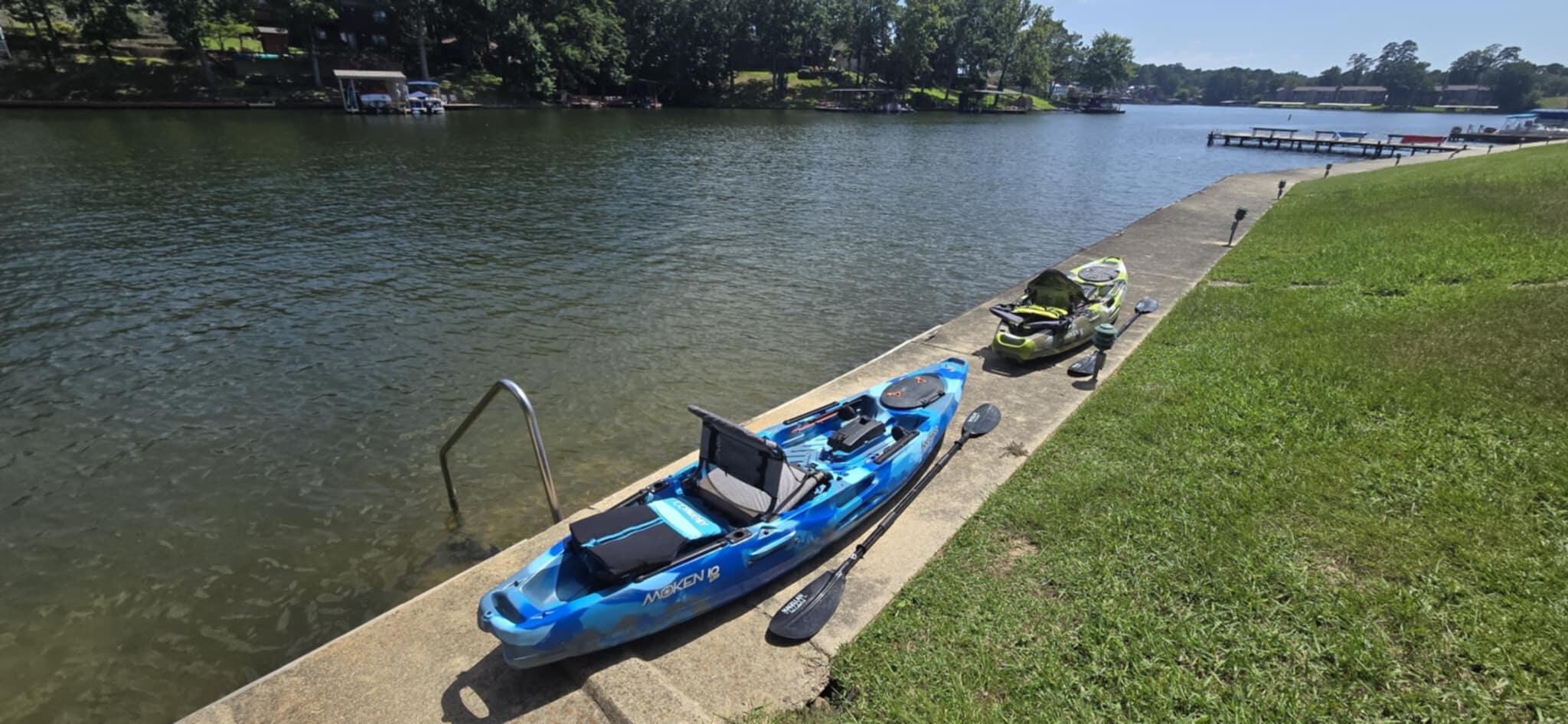 Our kayaks ready to go out on Ouachita River