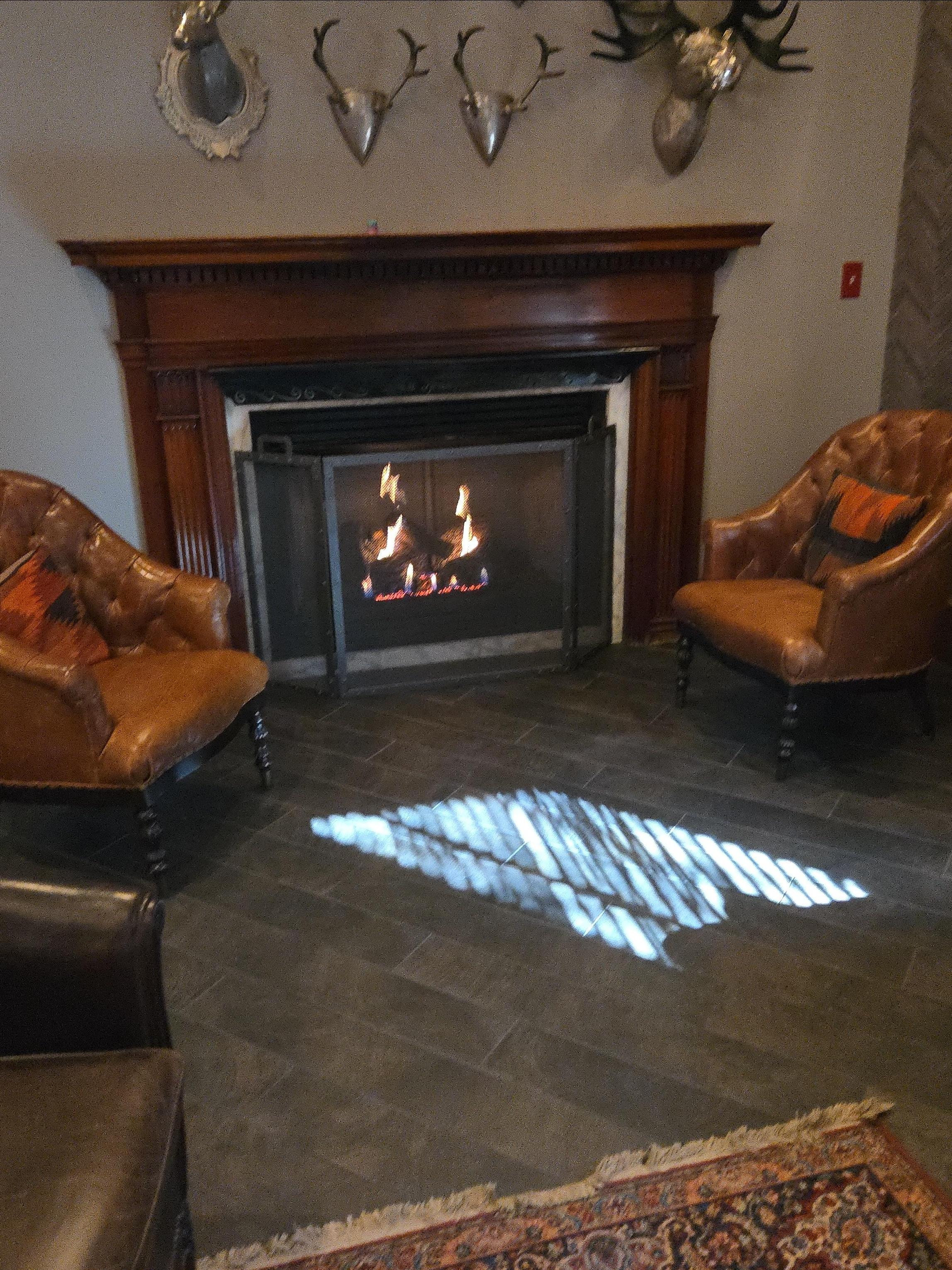 Lobby fireplace