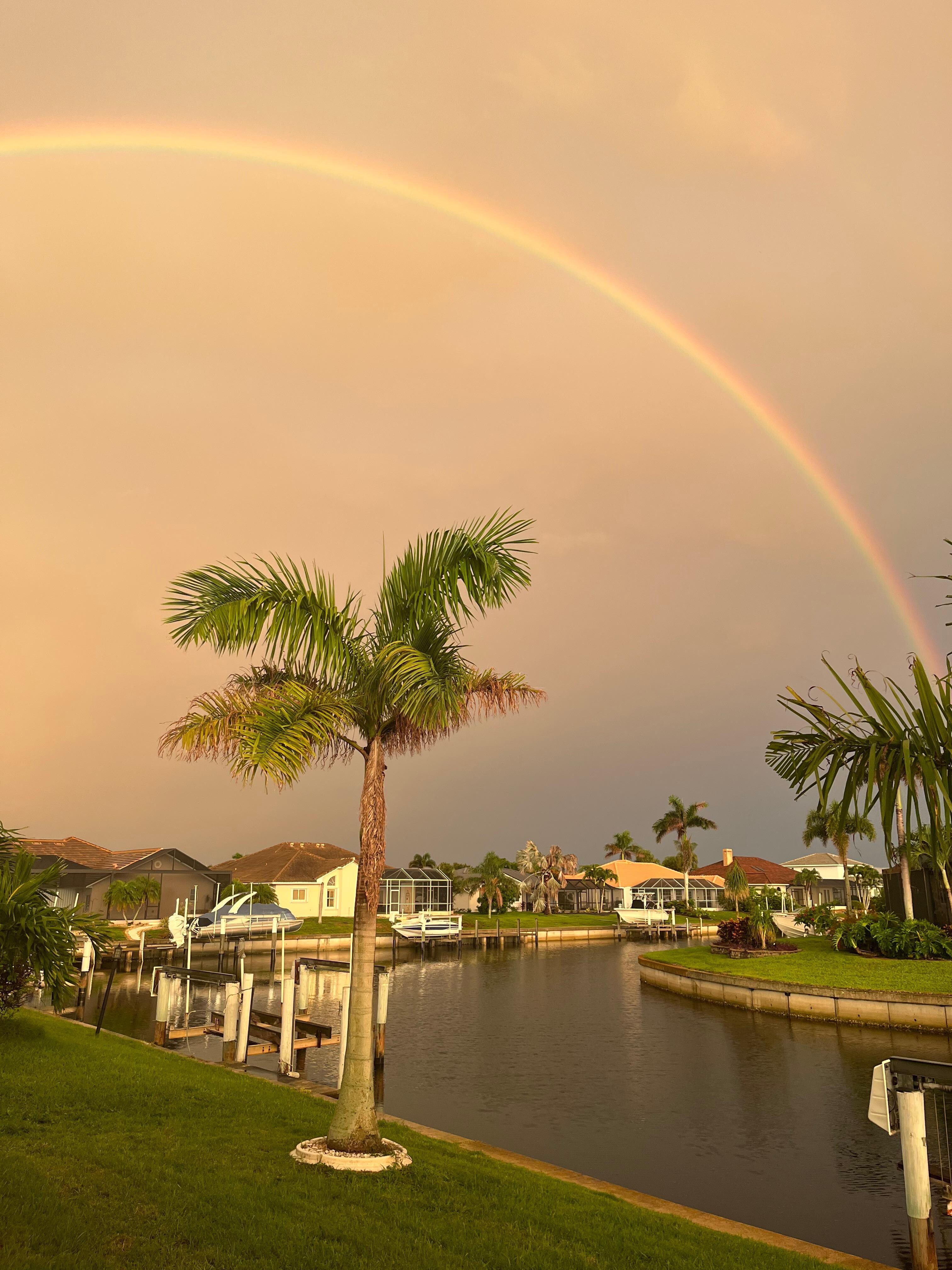 Beautiful rainbow from the property after typical Florida quick summer shower 