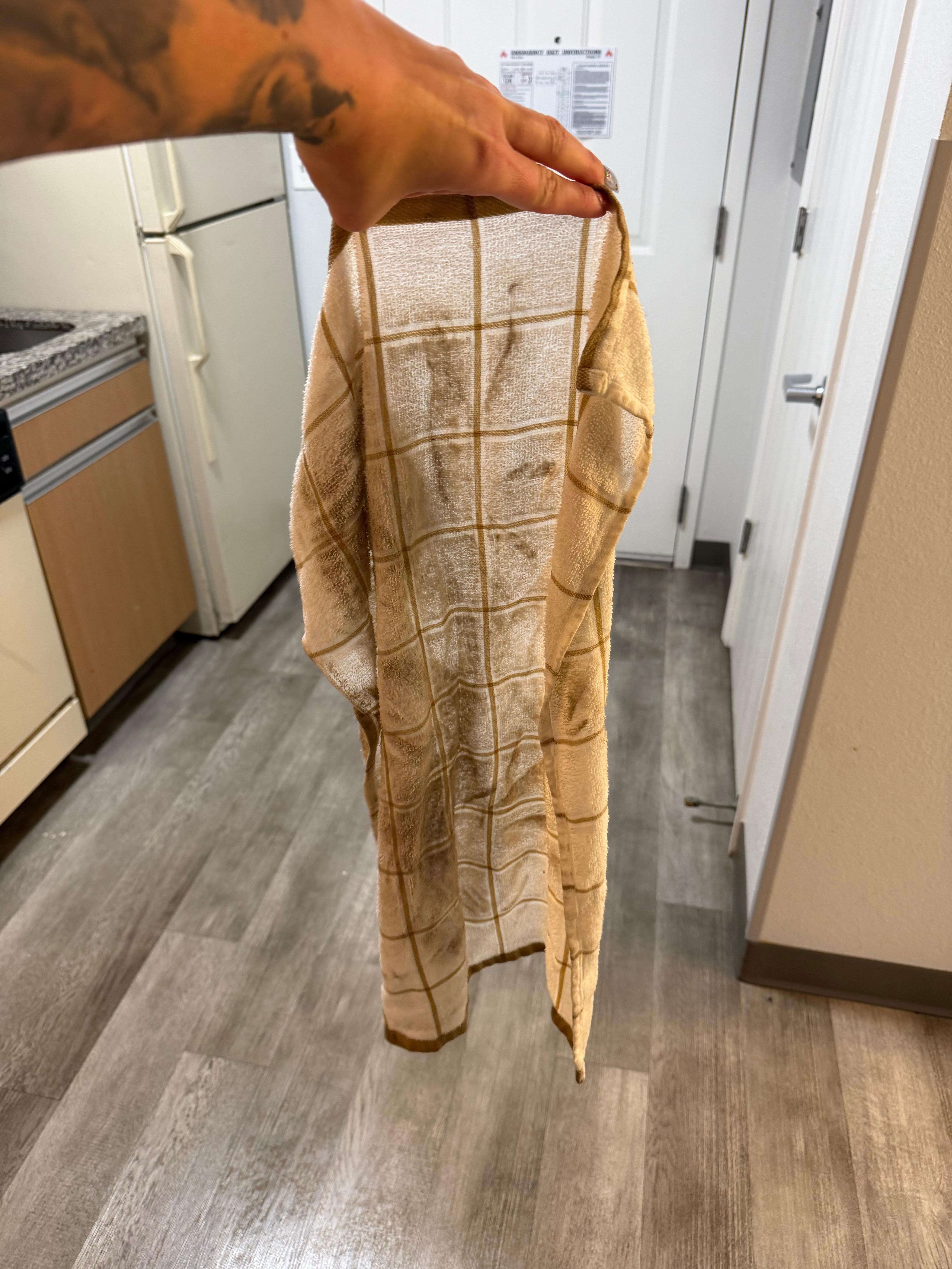 Towel from mopping floor.