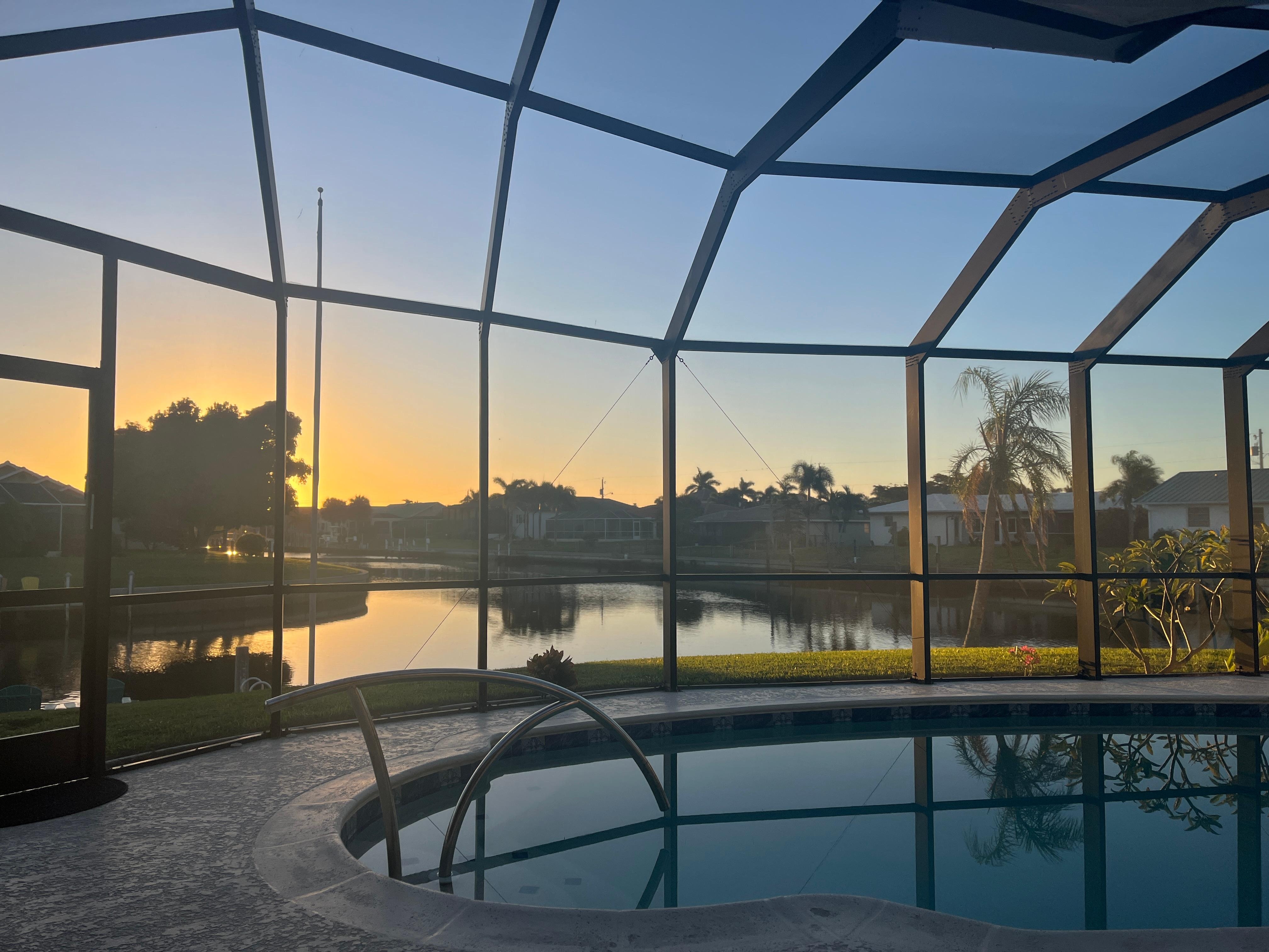 Lovely sunrise by the pool! 