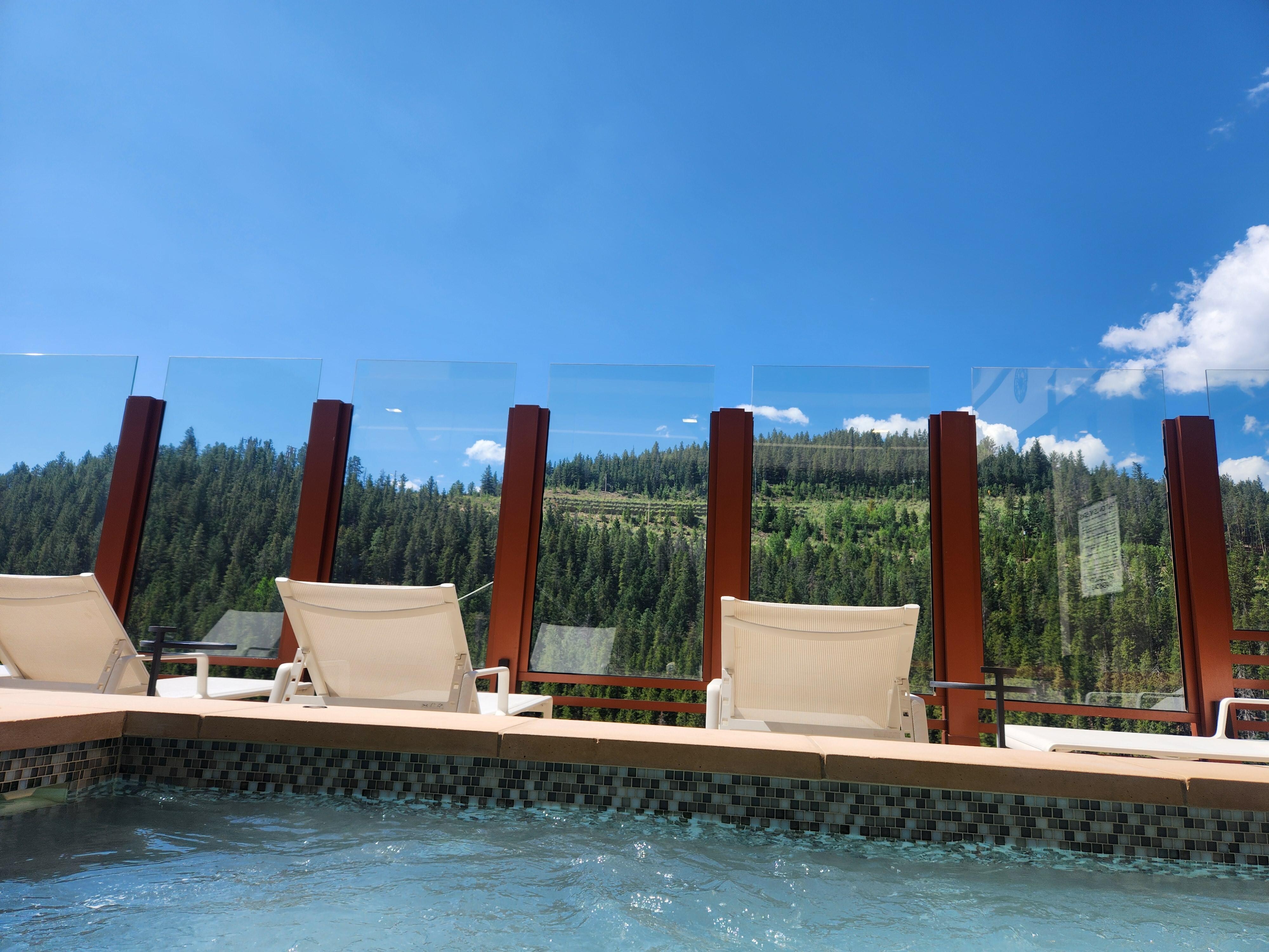 View from the hot tub on the outdoor deck