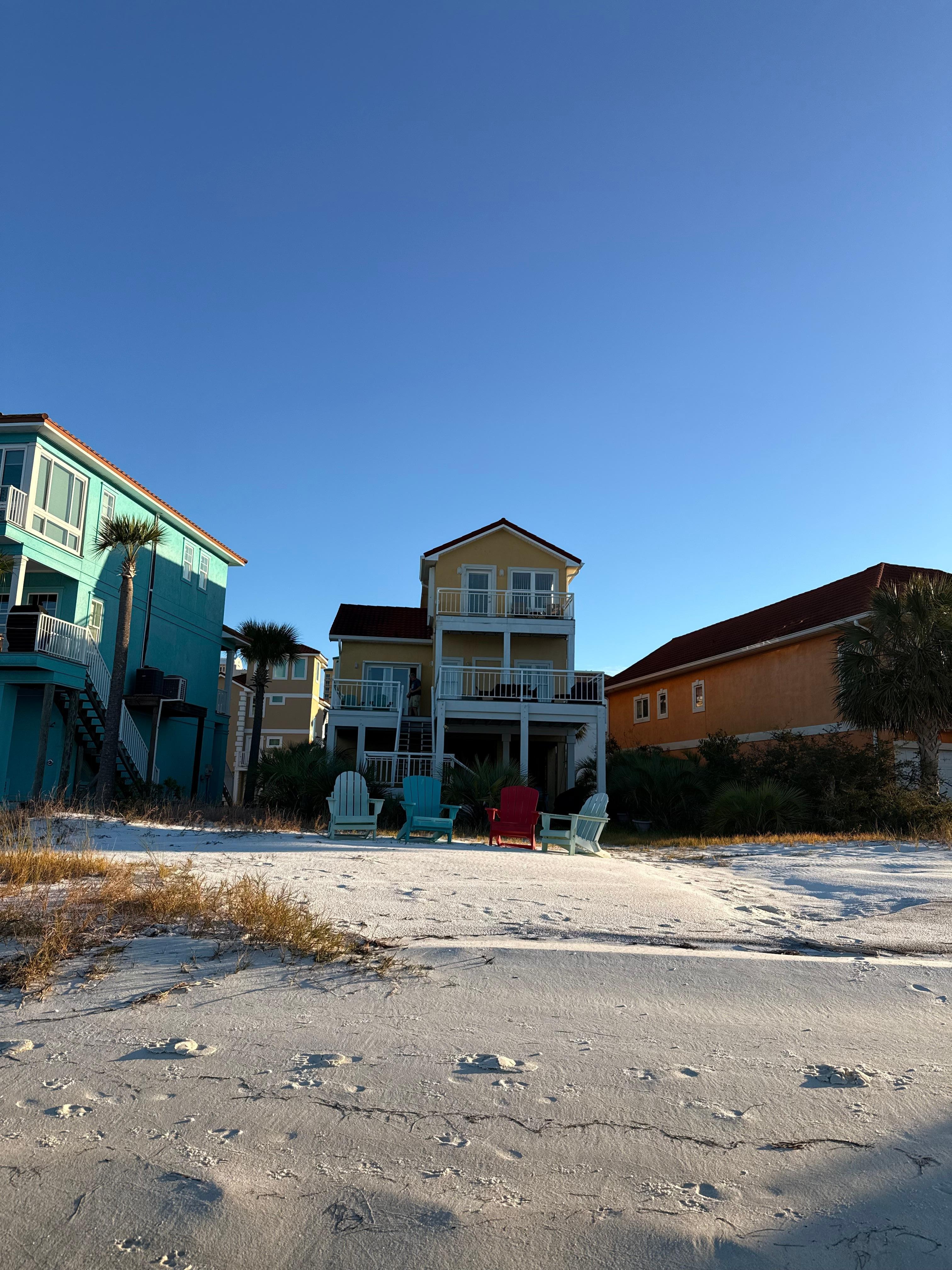 Private beach view to the house
