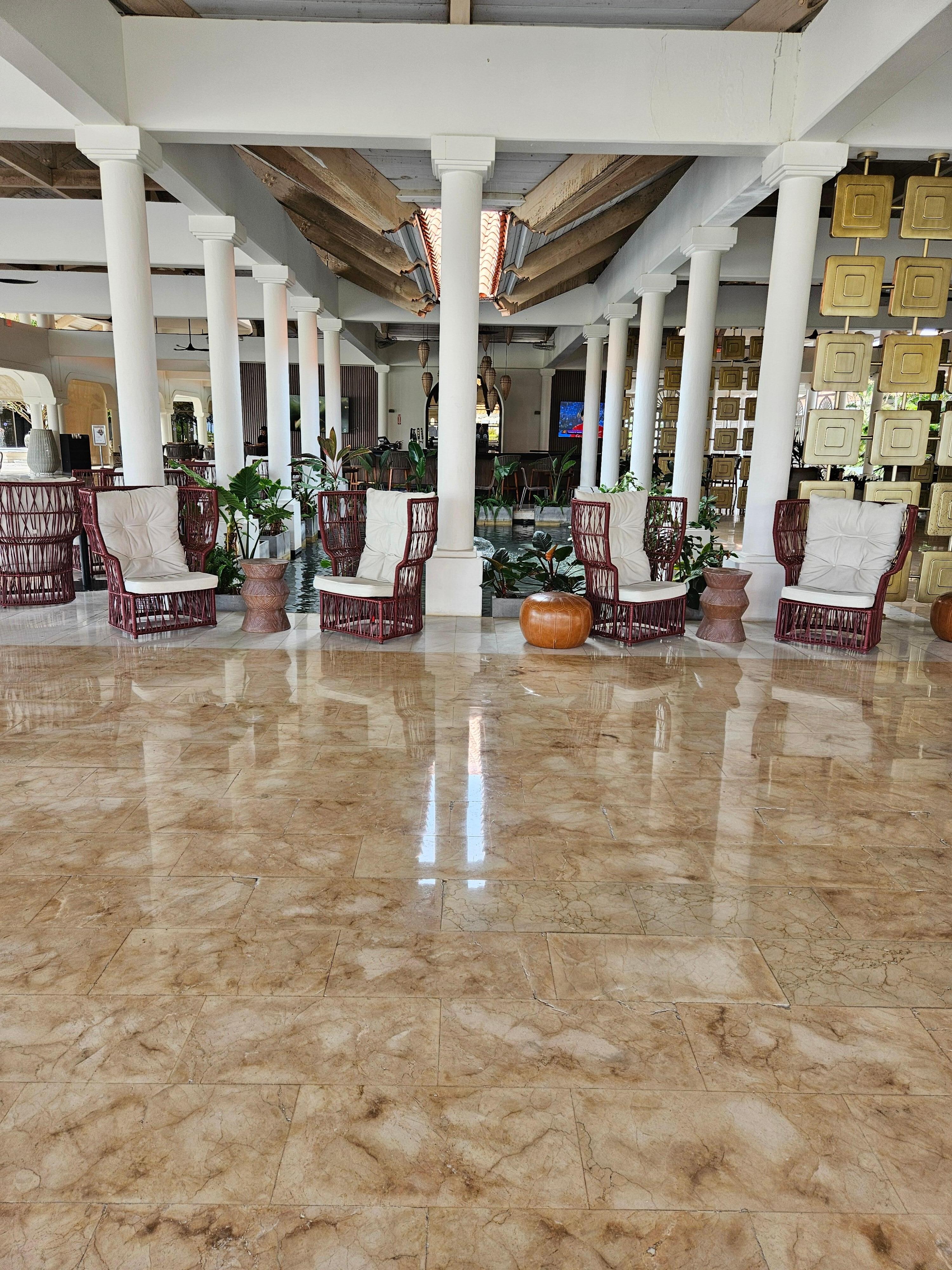 Inside the resort near the lobby 
