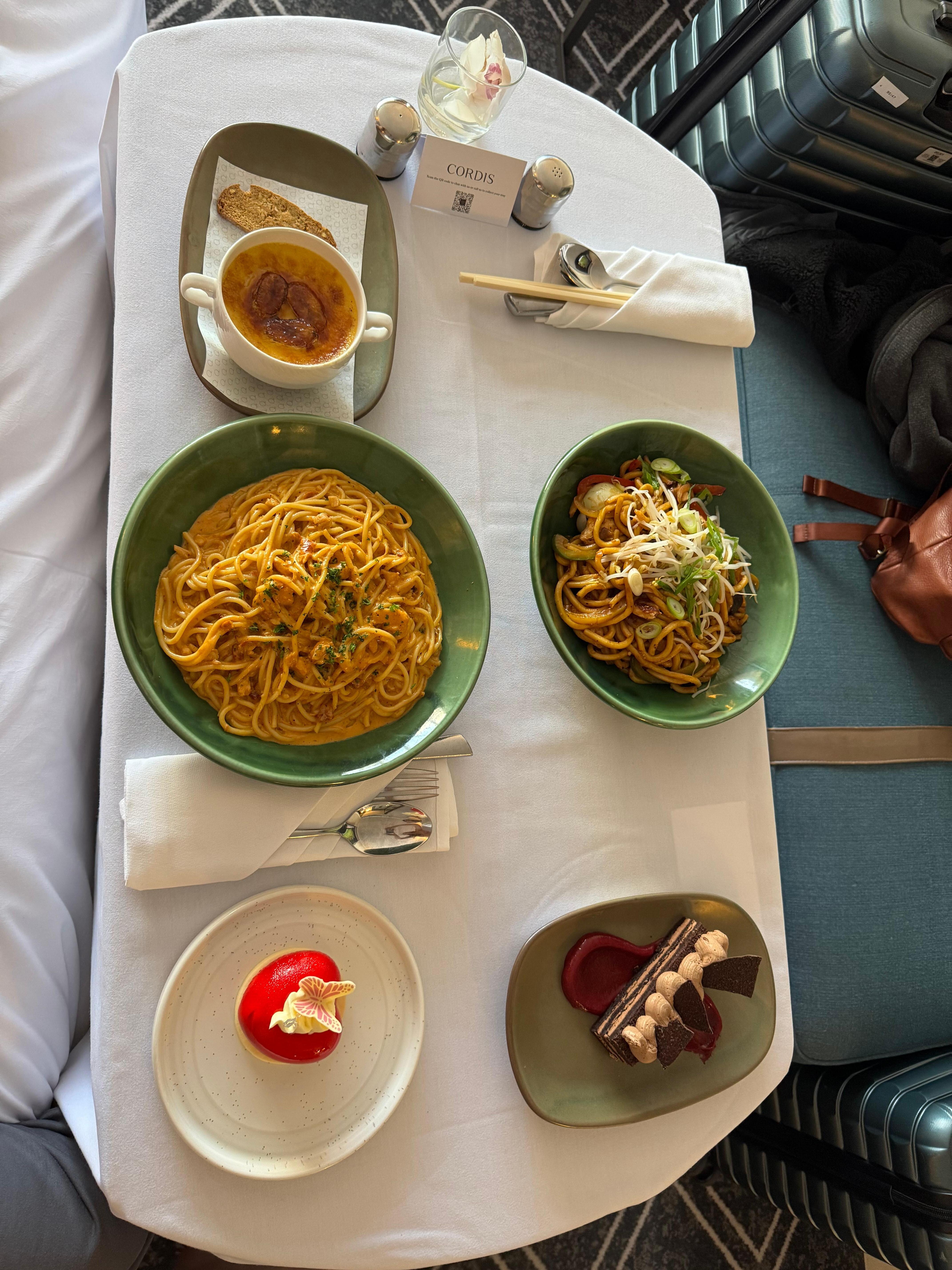 Honeymoon dessert in the lower left hand corner!