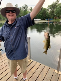 Largemouth Bass caught right off the dock!