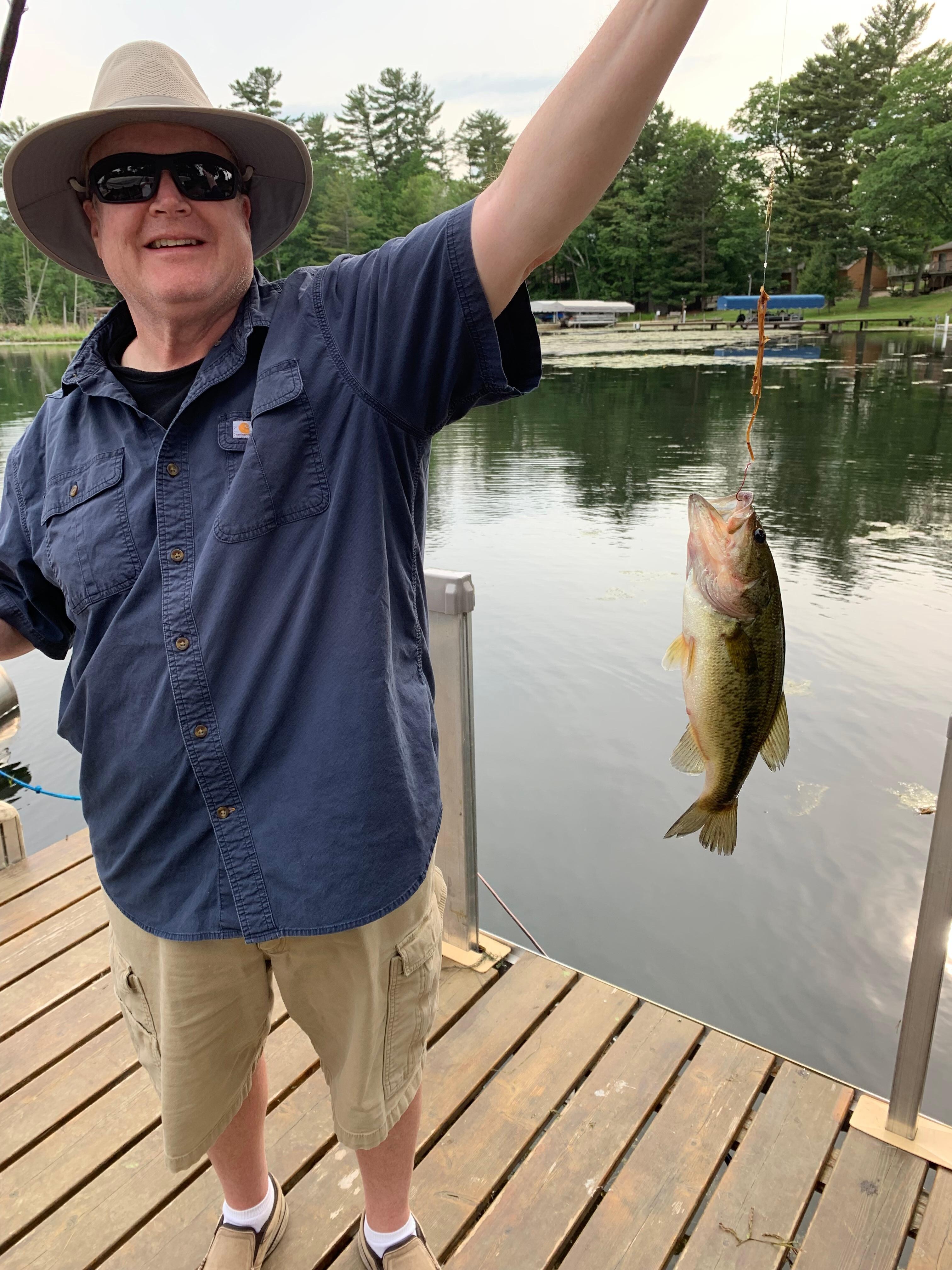 Largemouth Bass caught right off the dock!